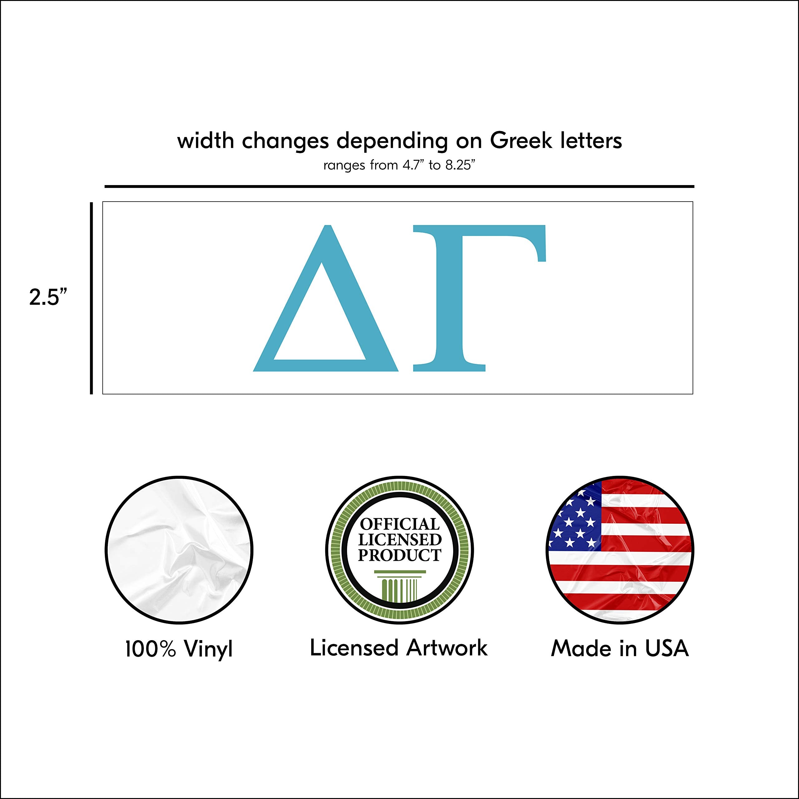 Pro-Graphx Delta Gamma Greek Sorority Sticker Decal, 2.5 Inches Tall, Sky Blue