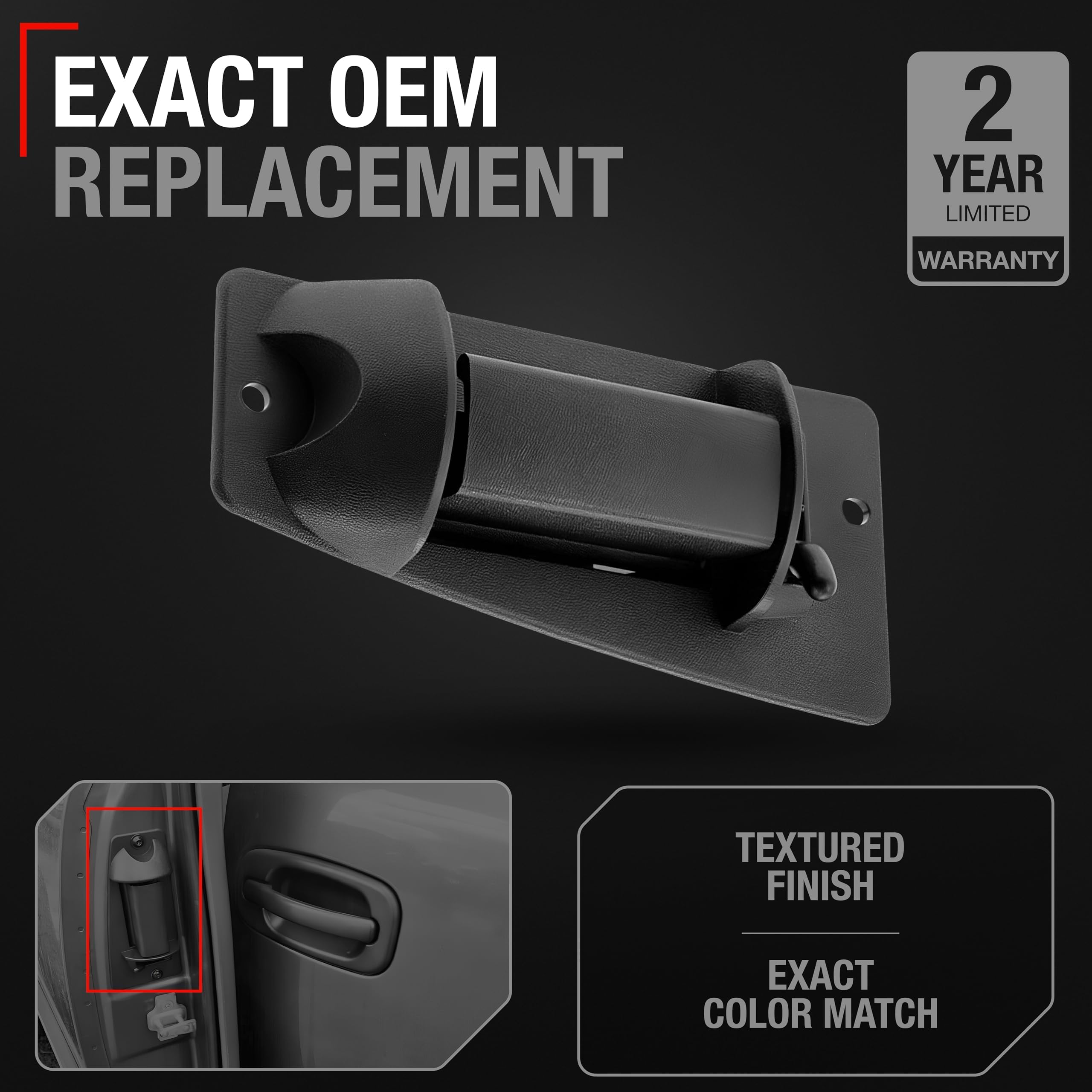 T1A Extended Cab Door Handle, Rear Driver Door Handle Compatible With 1999-2007 Chevrolet Silverado 1500 2500; 99-07 Gmc Sierra