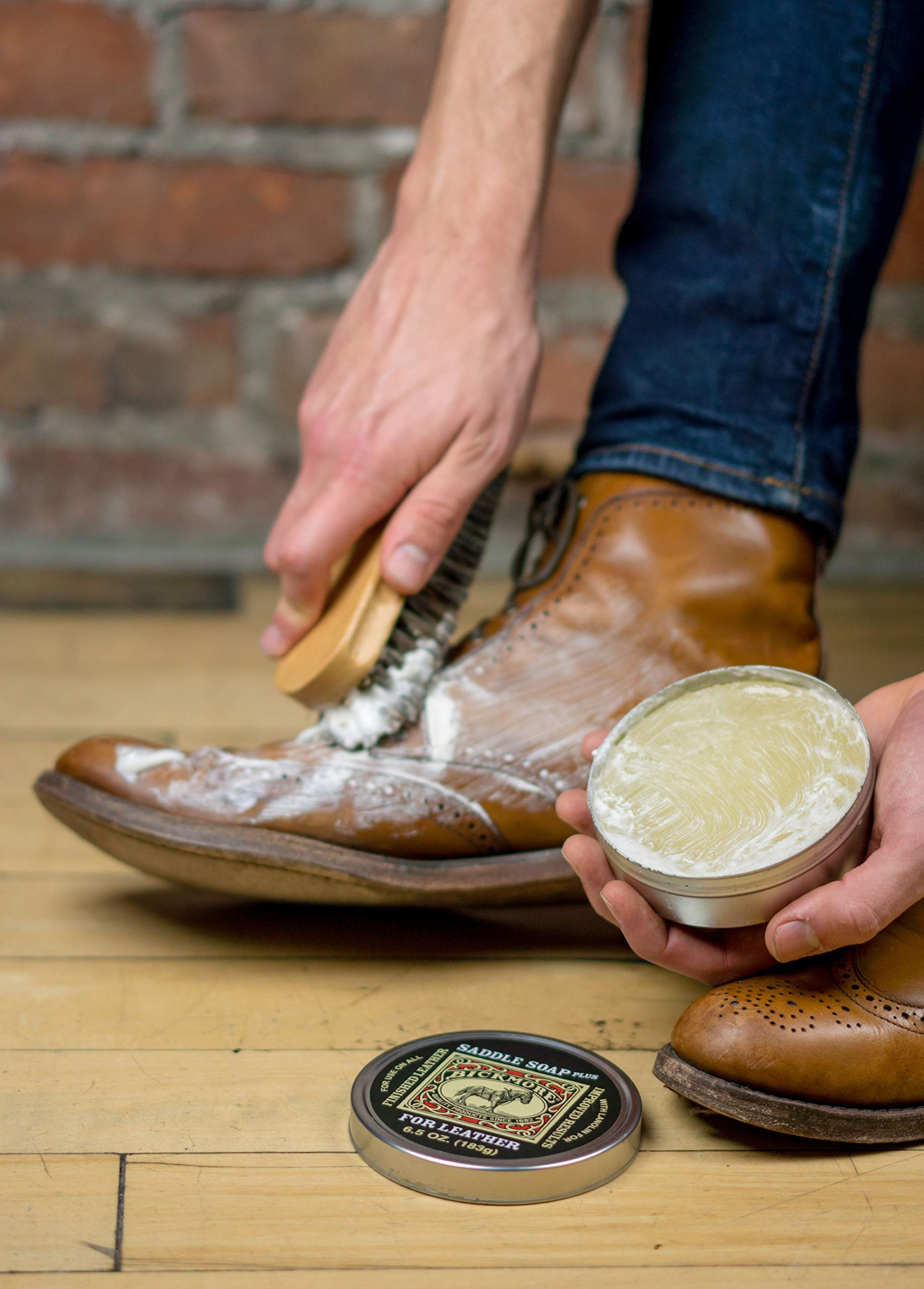 Bickmore Saddle Soap Plus - 6.5Oz - Leather Cleaner & Conditioner With Lanolin - Restorer, Moisturizer, And Protector