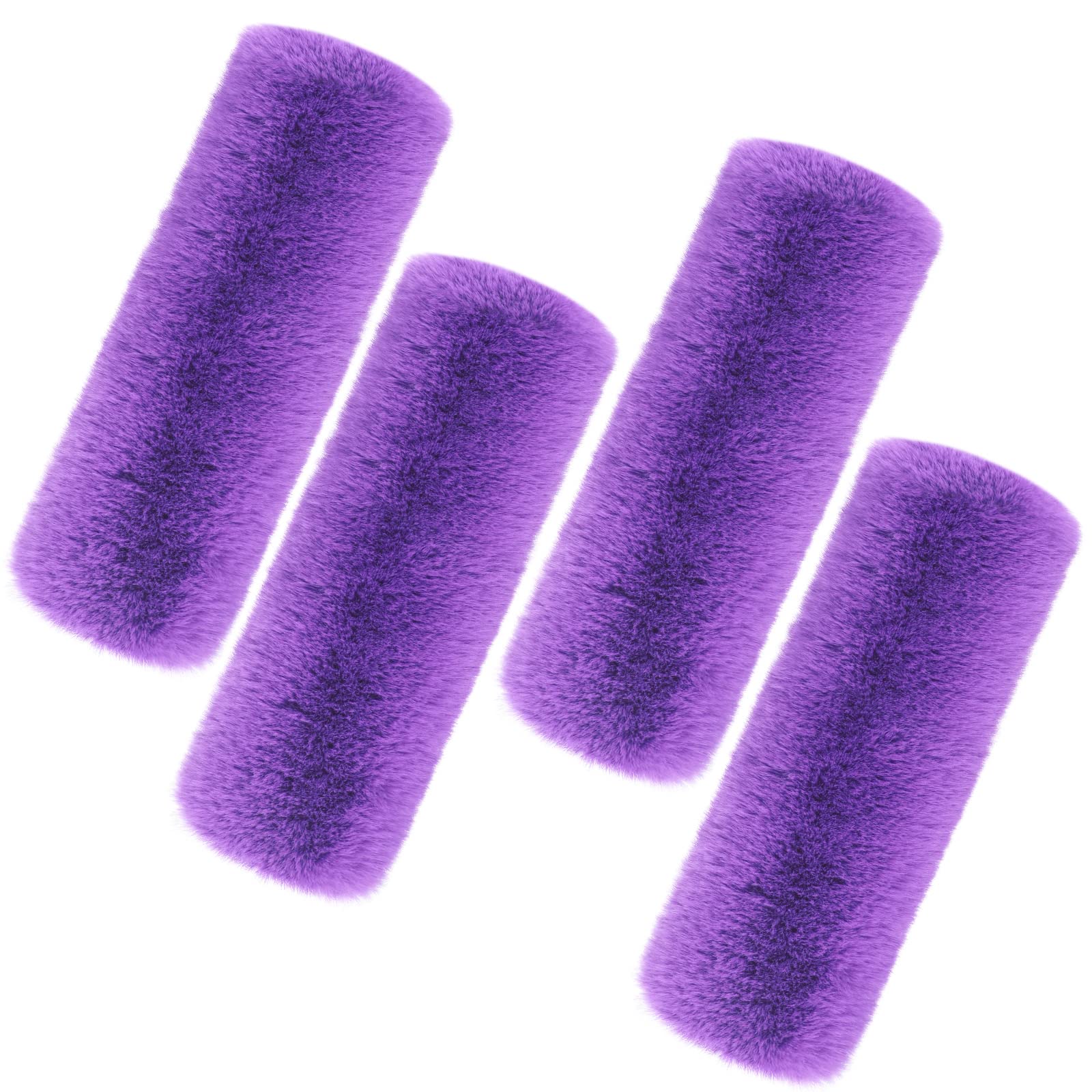 Boao 4 Pack Faux Sheepskin Car Seat Belt Pads Seatbelt Protector Soft Seat Belt Shoulder Strap Cover Comfort Harness Pad(Purple,