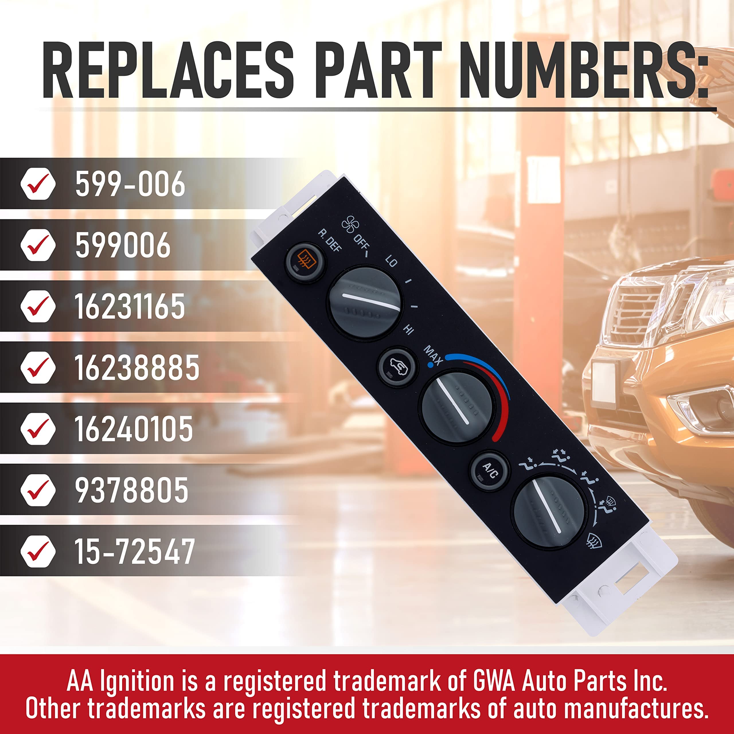 Ac Heater Climate Control Panel With Rear Defogger - Compatible With Chevy, Cadillac And Gmc - Escalade, C1500, C2500 Suburban,