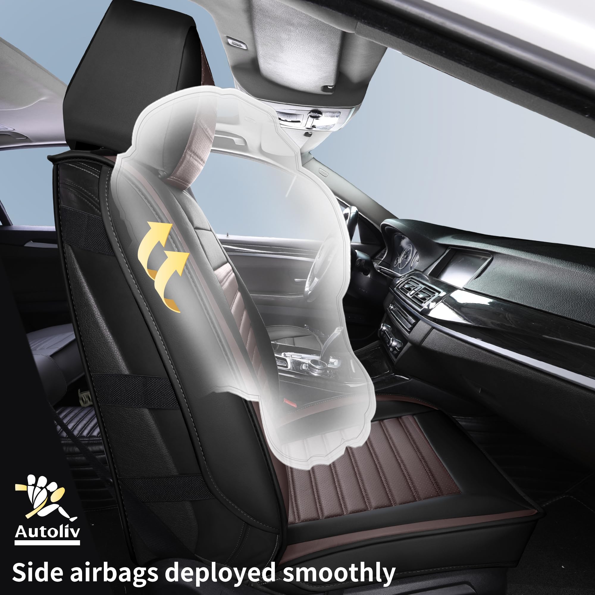 Hchengkikz Car Seat Cover,Breathable Horizontal Stripes Faux Leather Automotive Seat Covers,Universal Auto Seat Covers For Cars