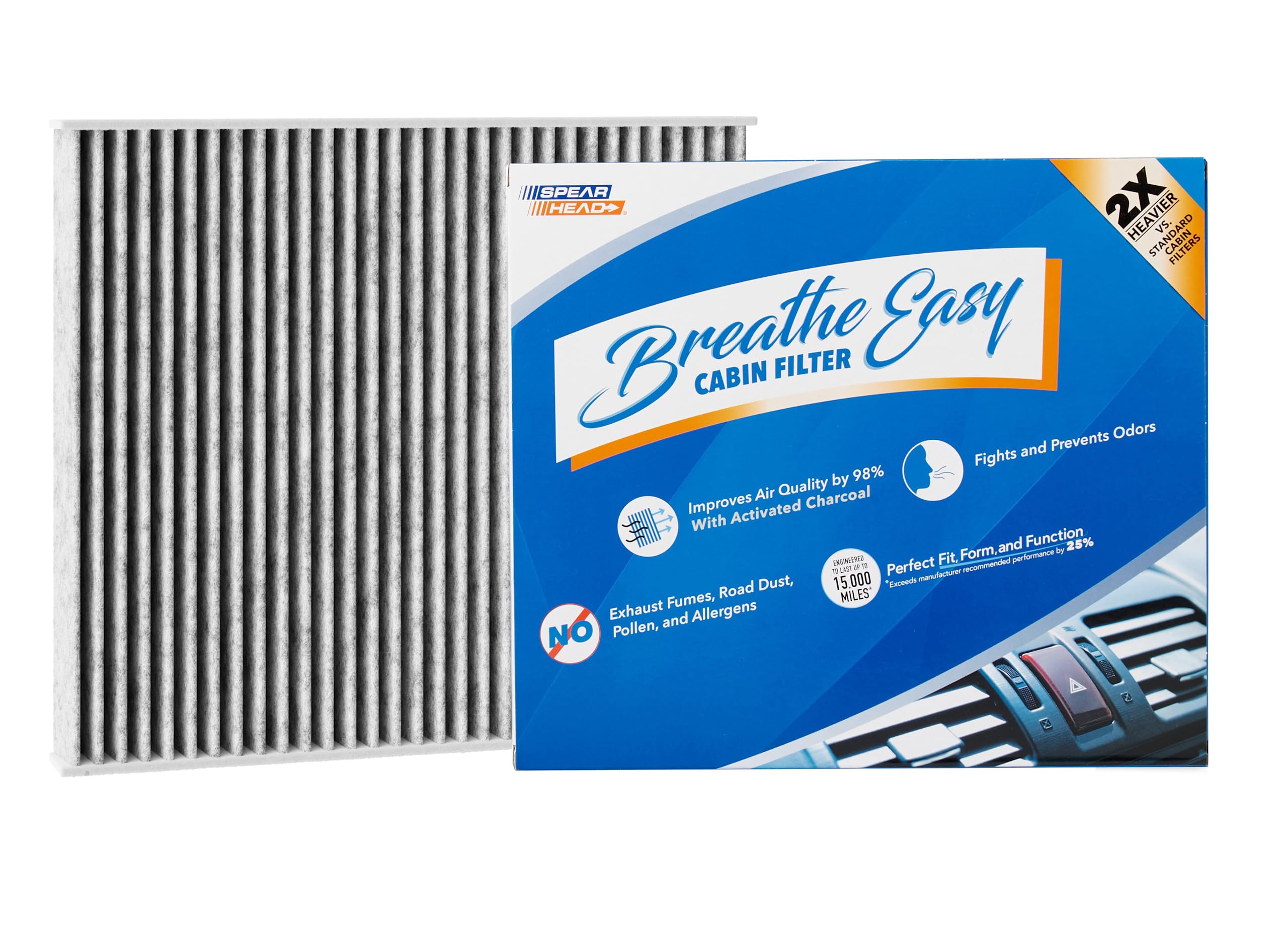 Spearhead Odor Defense Breathe Easy Ac & Heater Cabin Filter | Fits 2018-24 Wrangler, 2020-24 Gladiator | Up To 25% Longer Lasti