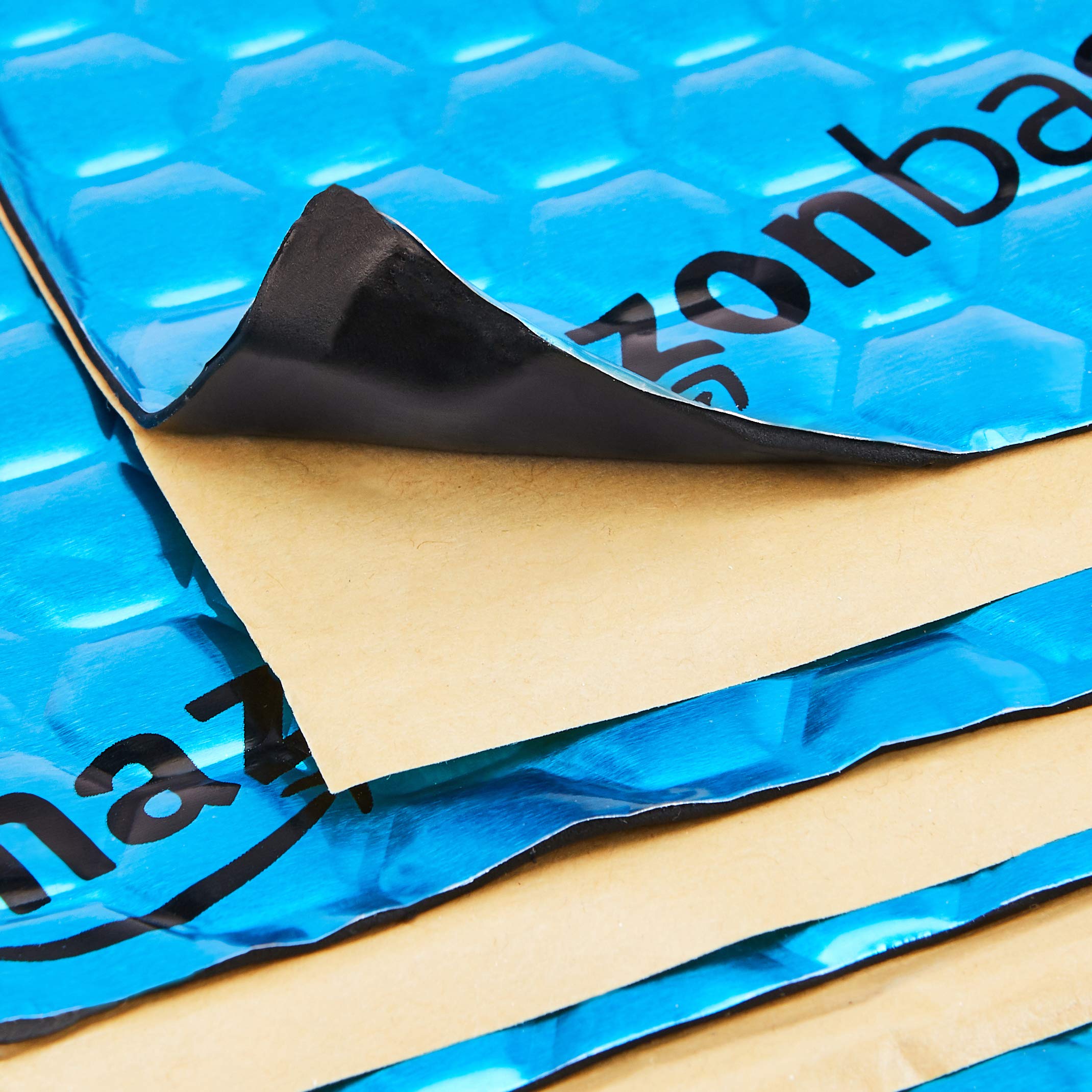 Amazon Basics Car Sound Deadening Mat, Rubber, 9.8″ x 15.7″, Blue, Model AMZ1903, 34-Piece Set
