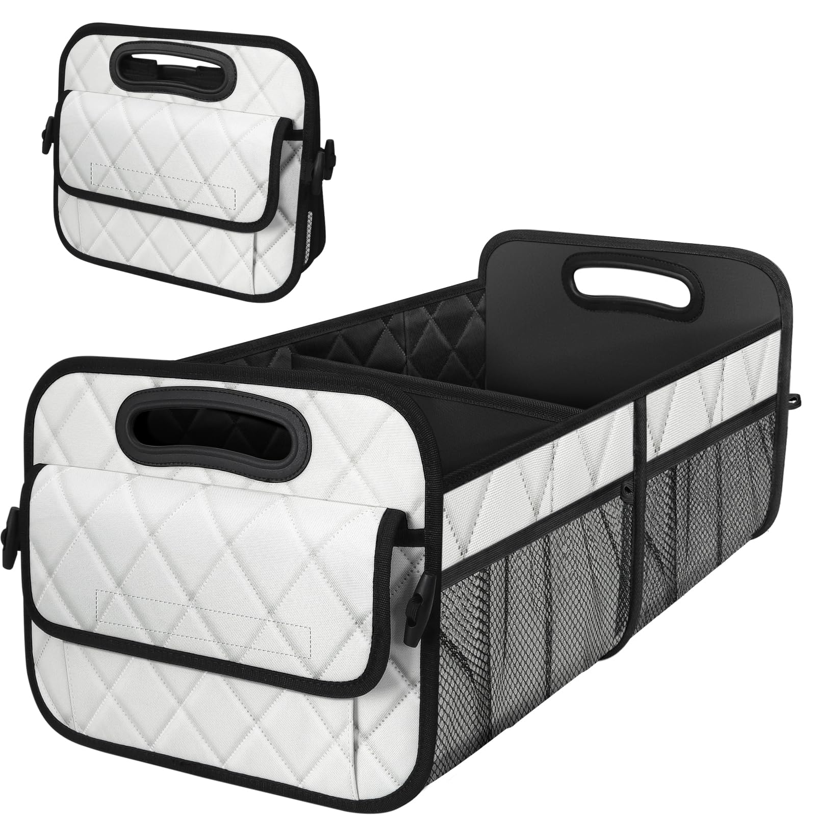 Deosk Trunk Organizer With 6 Pockets - Car Storage Accessory For Suvs, Minivans, And Trucks - 50L Waterproof Polyester (Medium,