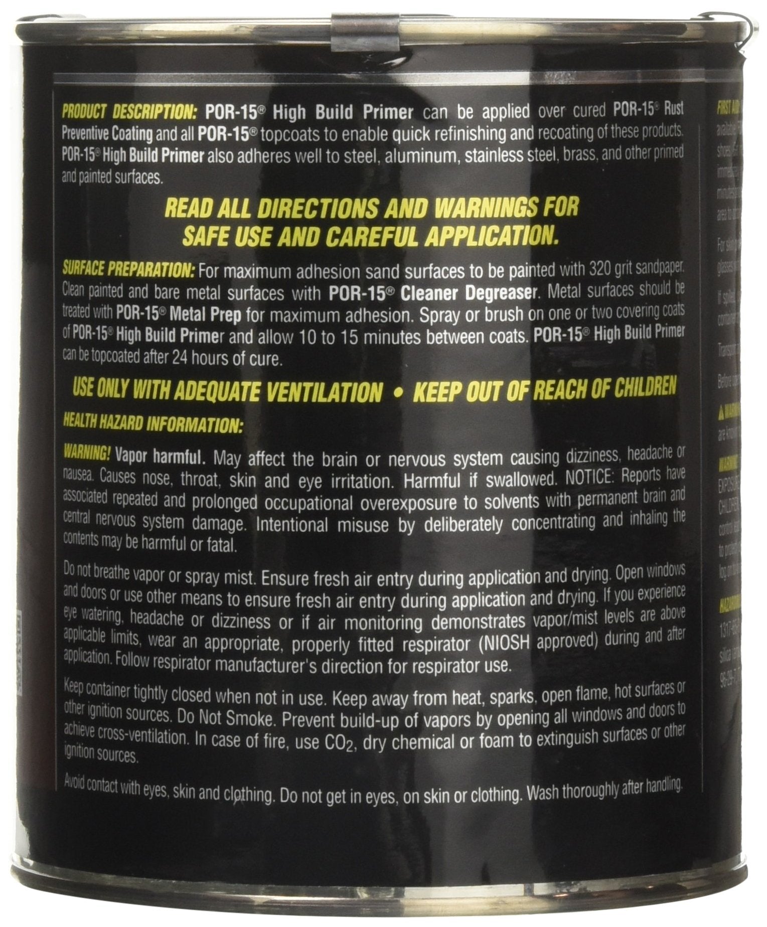 Por-15 High Build Primer, Sand Able Bonding Coat, Fills In Minor Imperfections, 32 Fluid Ounces