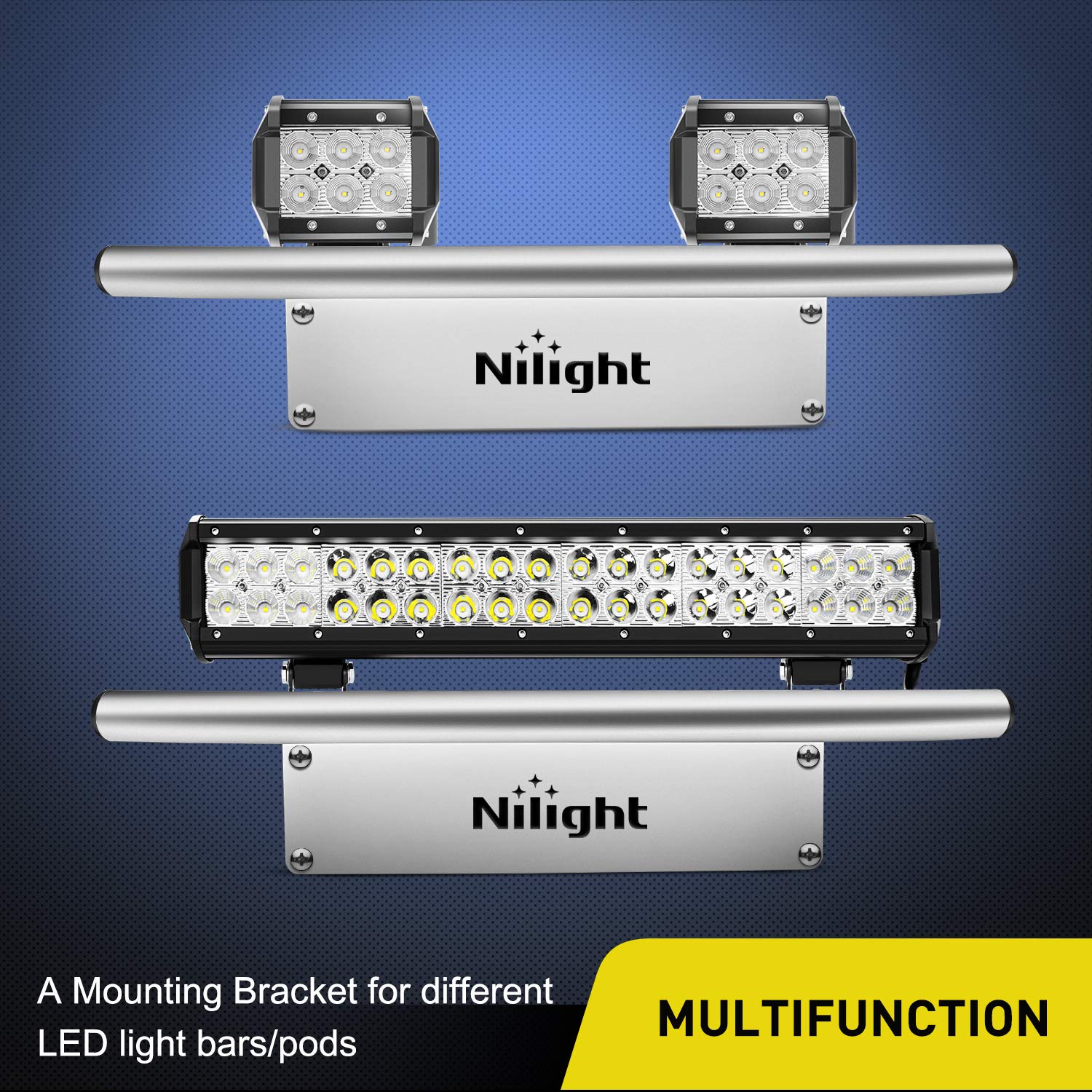 Nilight Led Light Bar Mounting Bracket Front License Plate Frame Bracket License Plate Mounting Bracket Holder For Off-Road Ligh