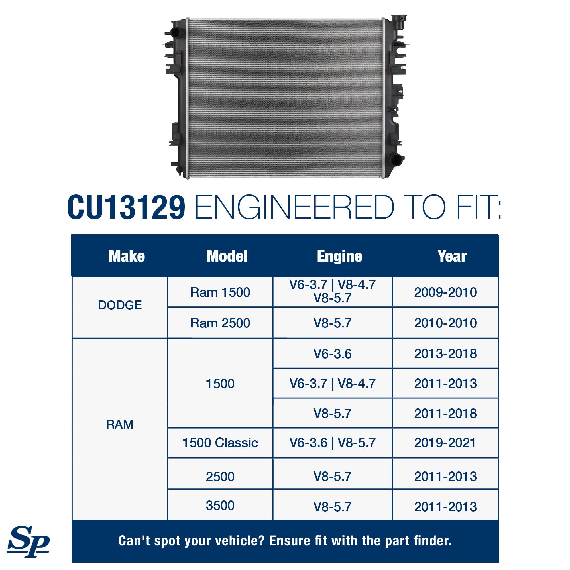 Spectra Premium Cu13129 Radiator Compatible With Dodge Ram Trucks