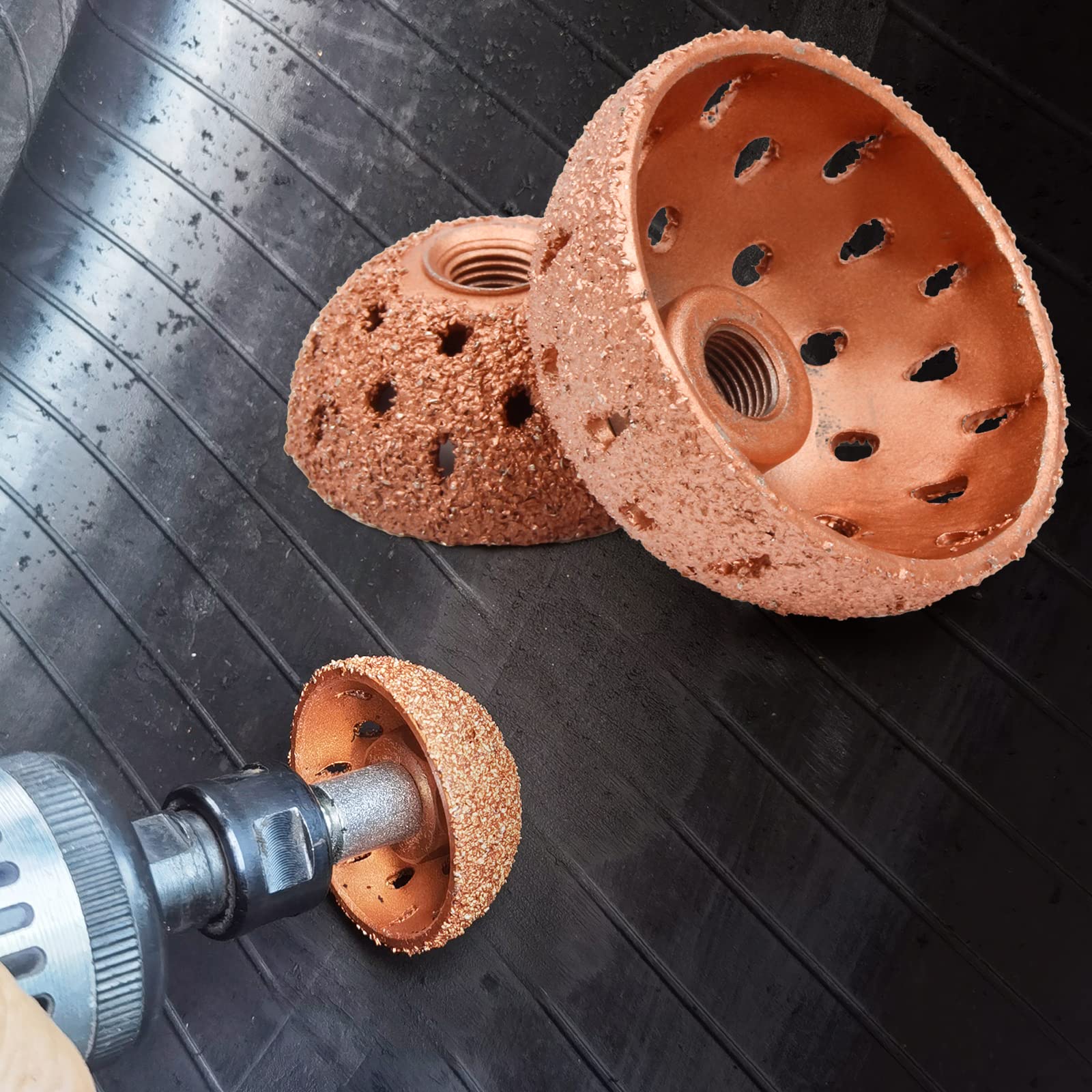 Shineyoo Tire Repair Patch Tools Tire Buffing Wheels 42 Mm 55Mm Tungsten Steel Buffing Wheel With Tire Patch Roller Scraping Cutter For Car Tire Grinding Polishing Accessories Kit