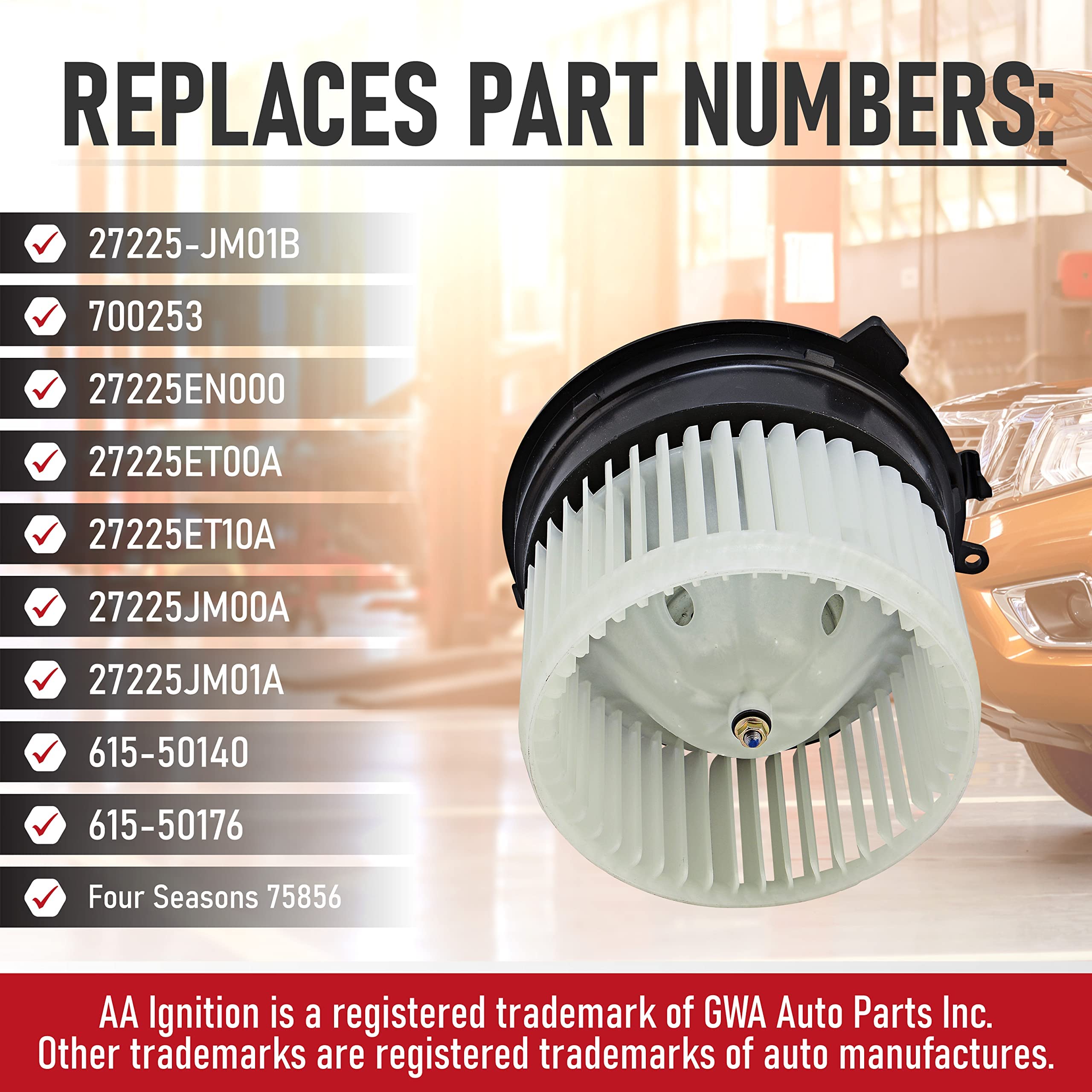 Replacement Ac Heater Blower Motor, Compatible With Nissan Vehicles, Rogue 2008-2013, Rogue Select 2014-2015, Sentra 2007-2012 -