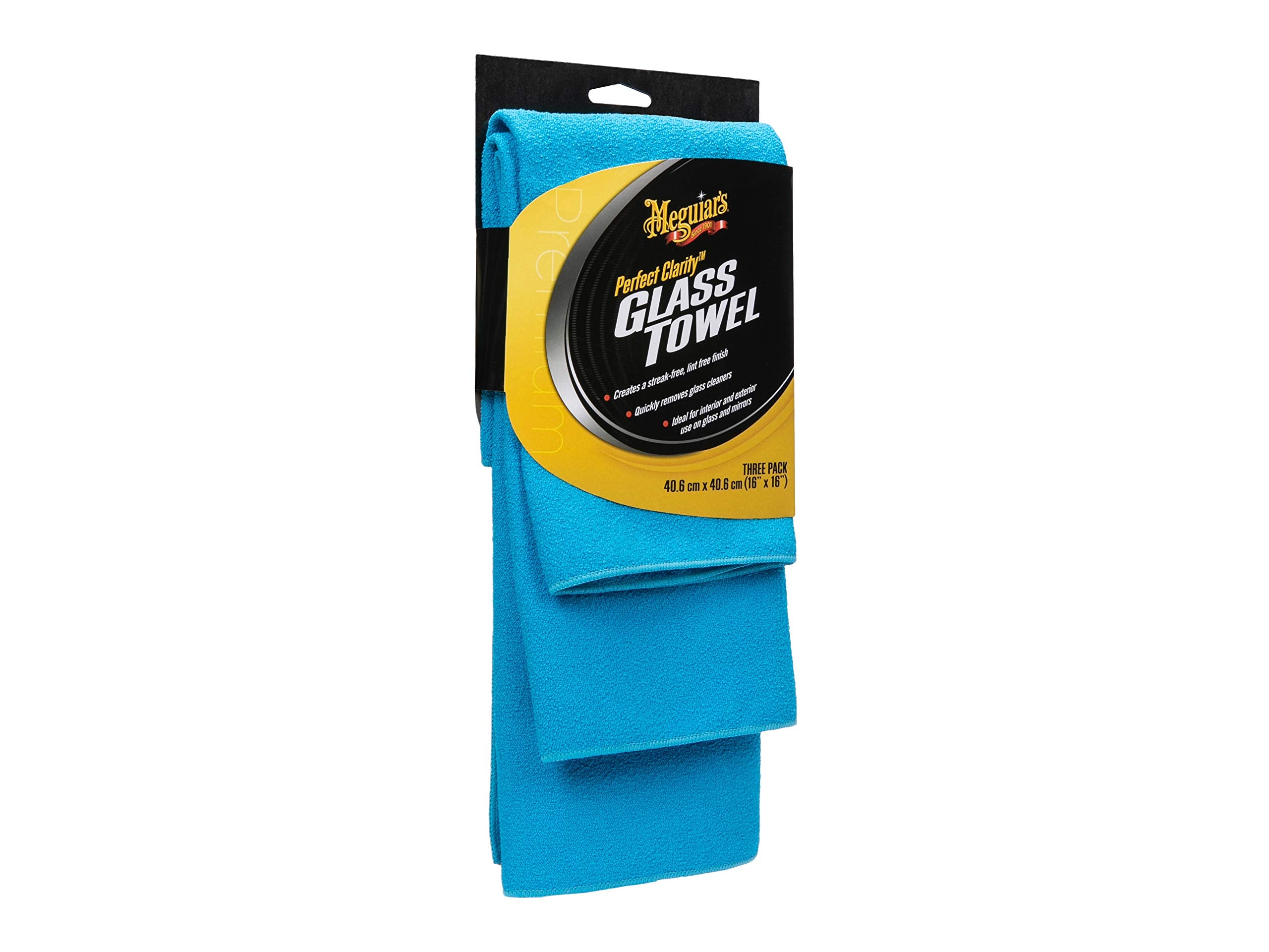 Meguiar'S X190300 Perfect Clarity Glass Towels, Streak Free And Lint Free Finish - 3 Pack