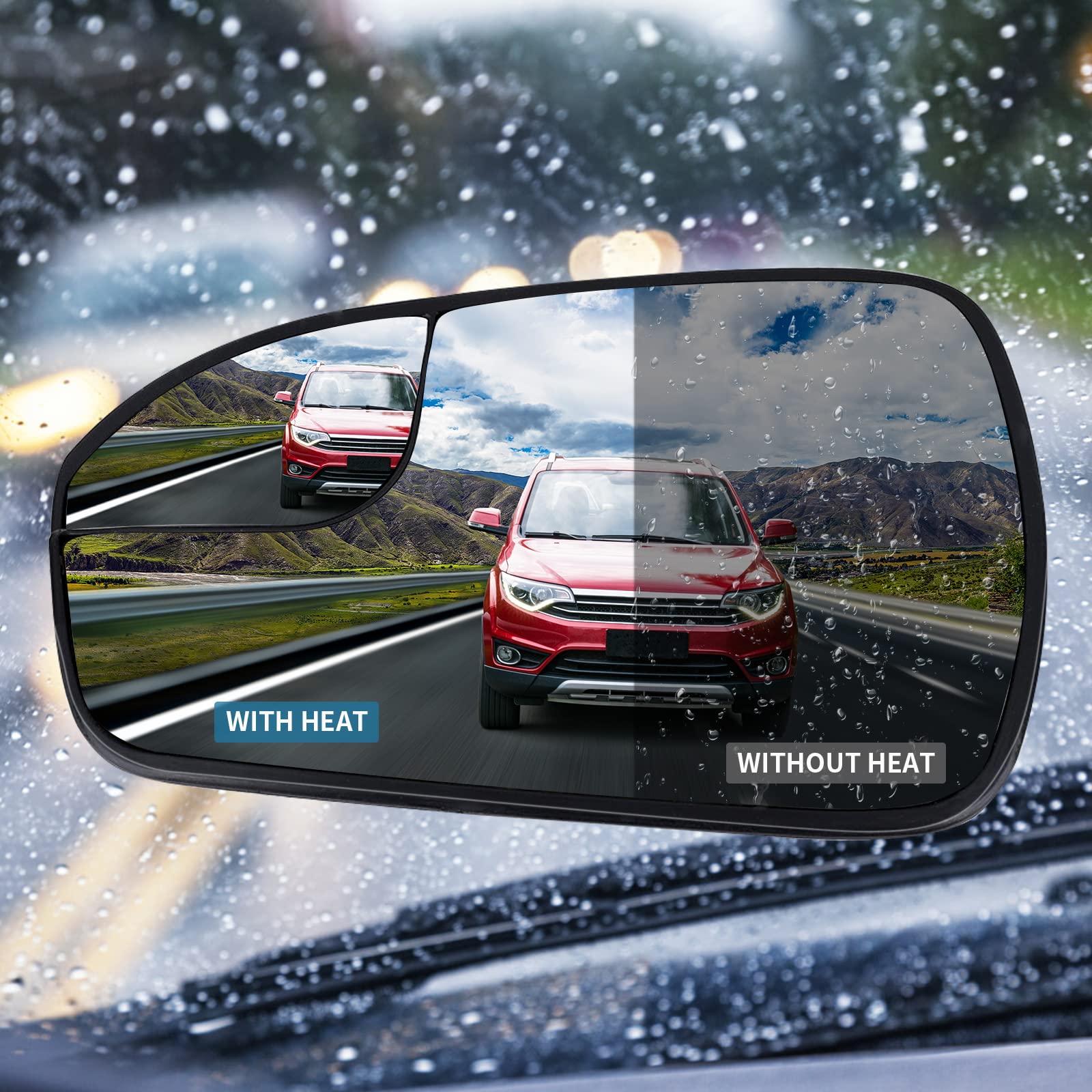 Driver Left Side Heated Mirror Glass Replacement For 2013-2020 Ford Fusion - Replace Ds7Z17K707F - Rear Side View Mirror Convex