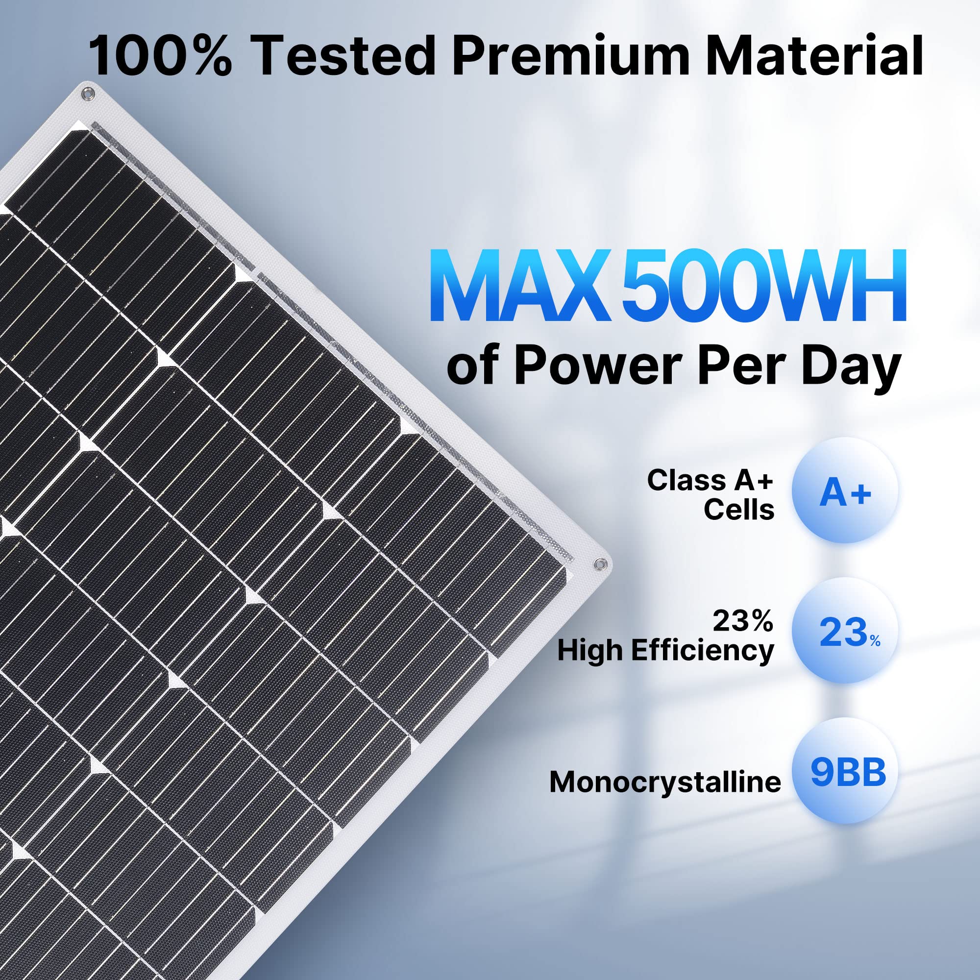 Topunive 100W 12V Flexible Solar Panel 9Bb Monocrystalline Cell 12 Volt Semi-Flexible For Marine Rv Trailer Boat Cabin Van Car Uneven Surfaces 12V Battery Charge