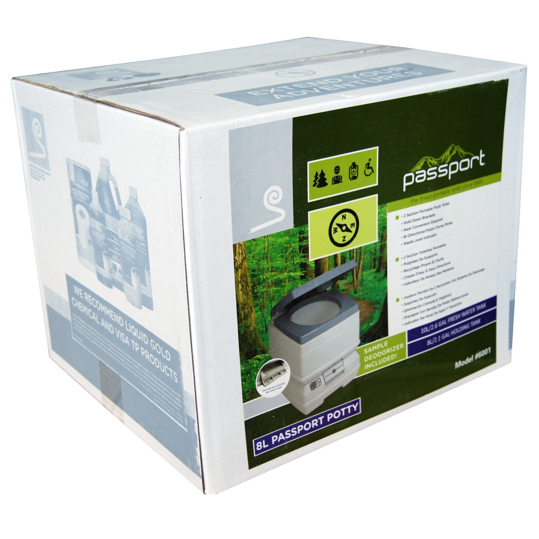 Sanitation Equipment Passport Potty 8 Liter, White