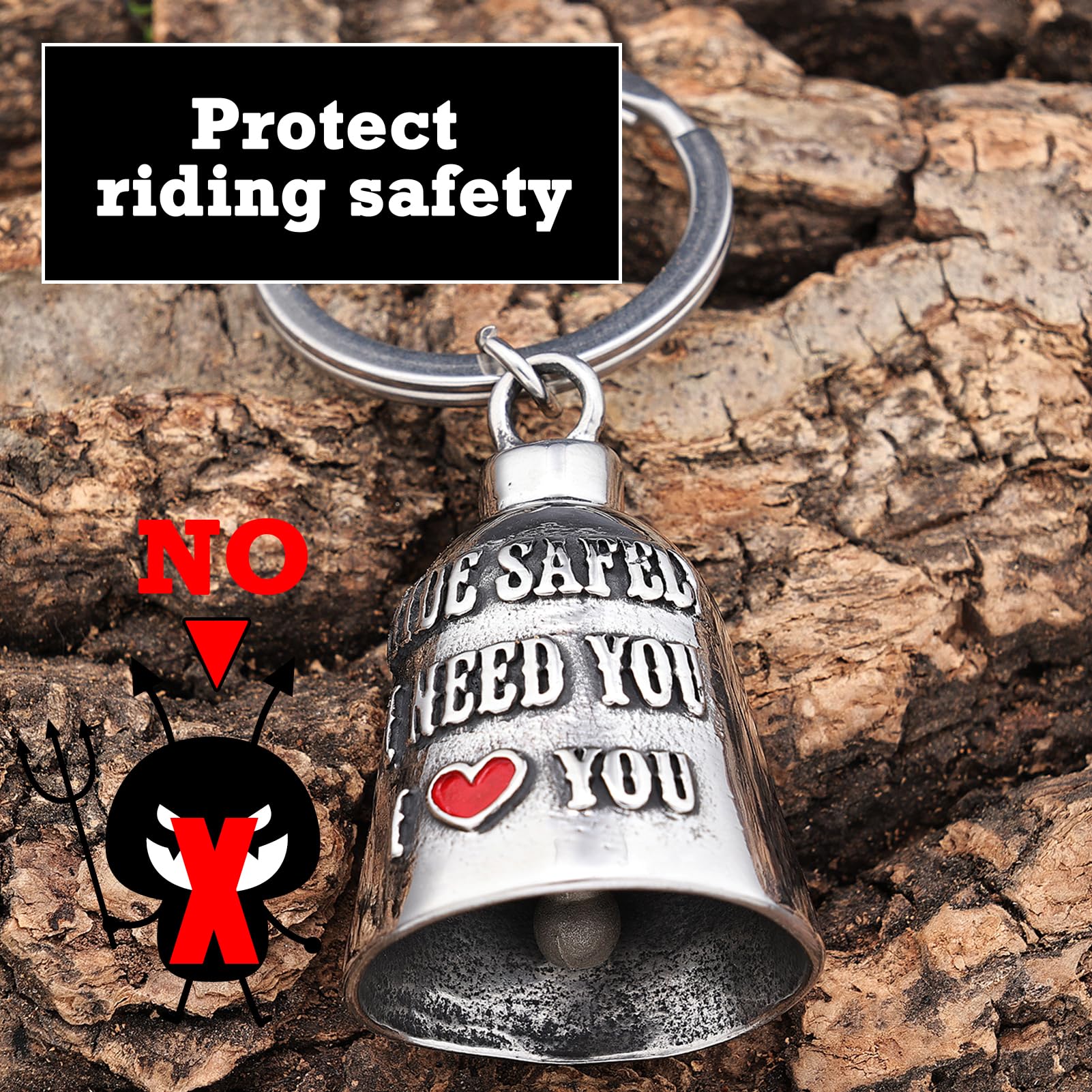 Motorcycle For Bells - Motorcycle Angel Bell For Men Women,Bell Biker Accessory,Guard Riding Safety (Silver)