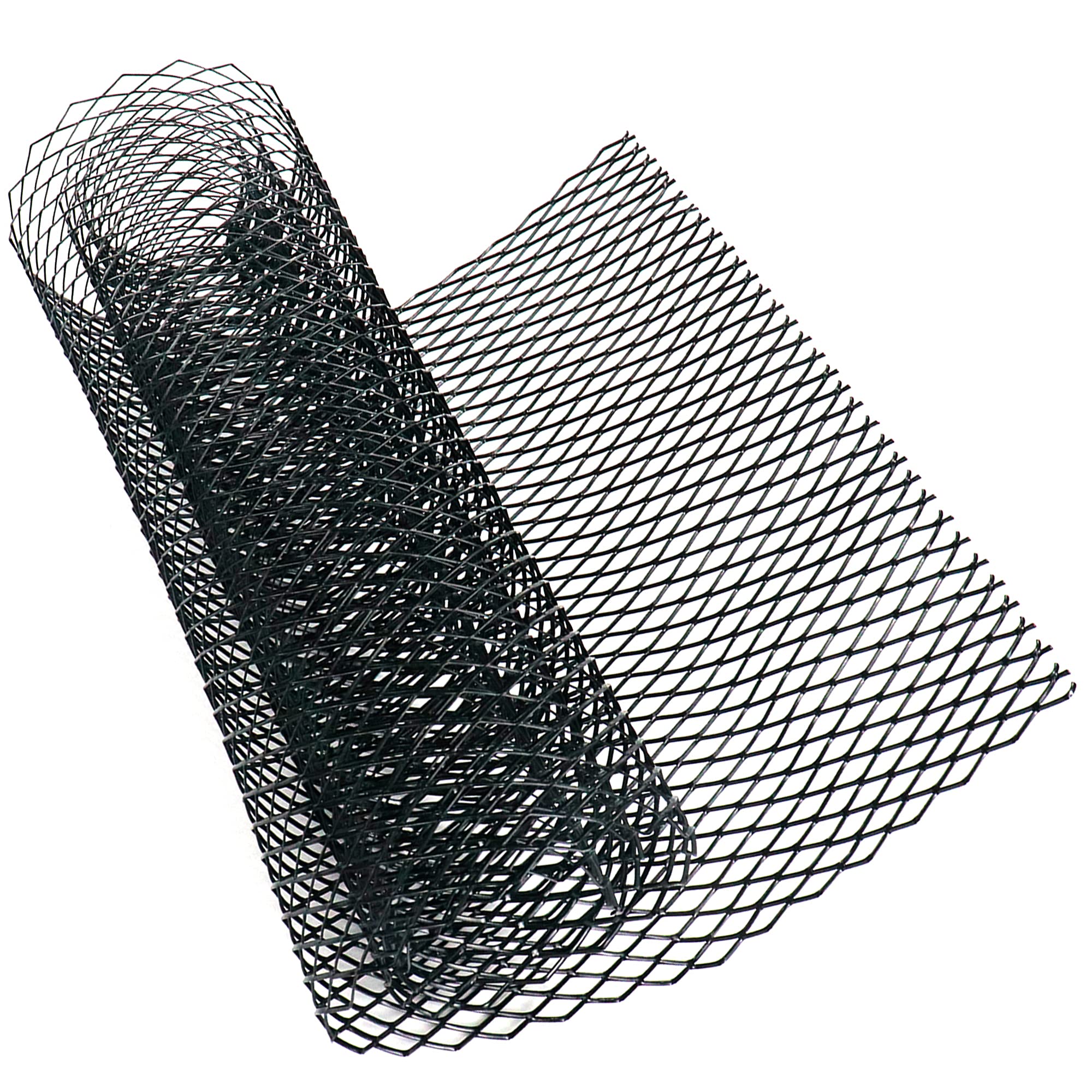Modengzhe 40 X 13 Inch Car Grill Mesh Sheet, Black Painted Aluminum Alloy Multifunctional Grille Mesh Roll, 10 X 20 Mm Rhombic-S