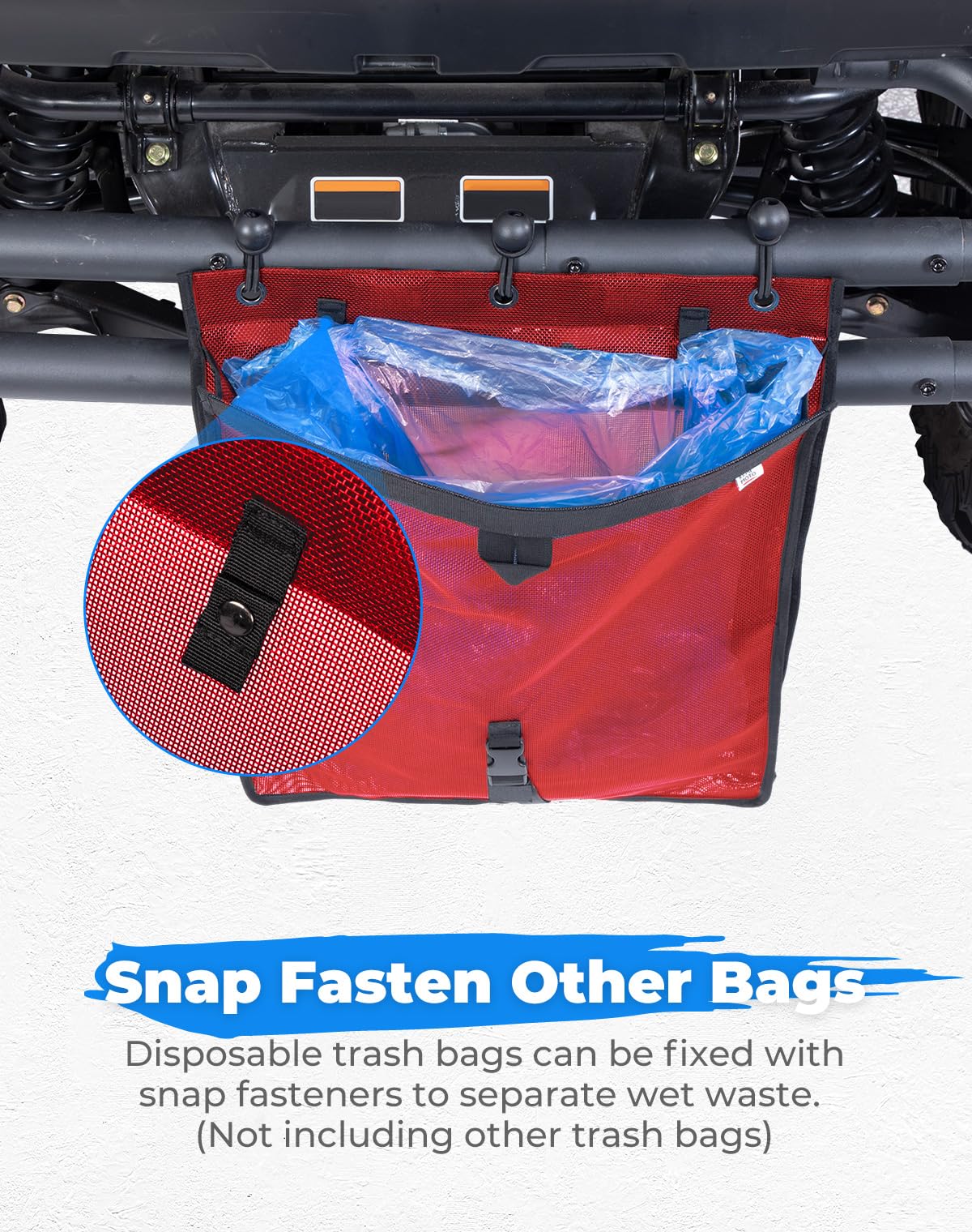 KEMIMOTO Universal Large Trash Bag for UTV ATV, Dry-Wet Trash Sack PVC Mesh Bag Universal Accessorie Compatible with Polaris RZR