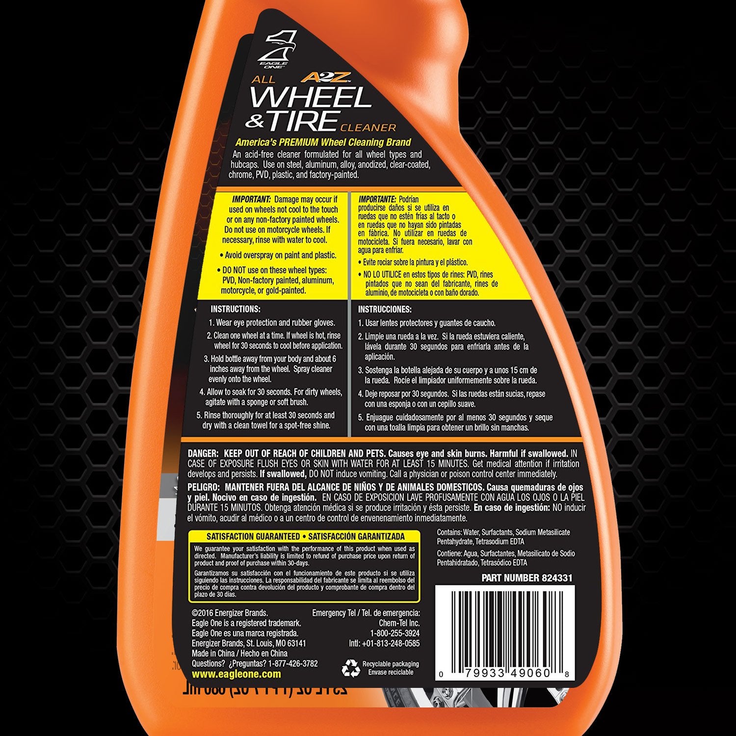 Eagle One All Wheel And Tire Cleaner, Acid Free, Safe For All Types Of Wheels And Tires, 23 Oz.