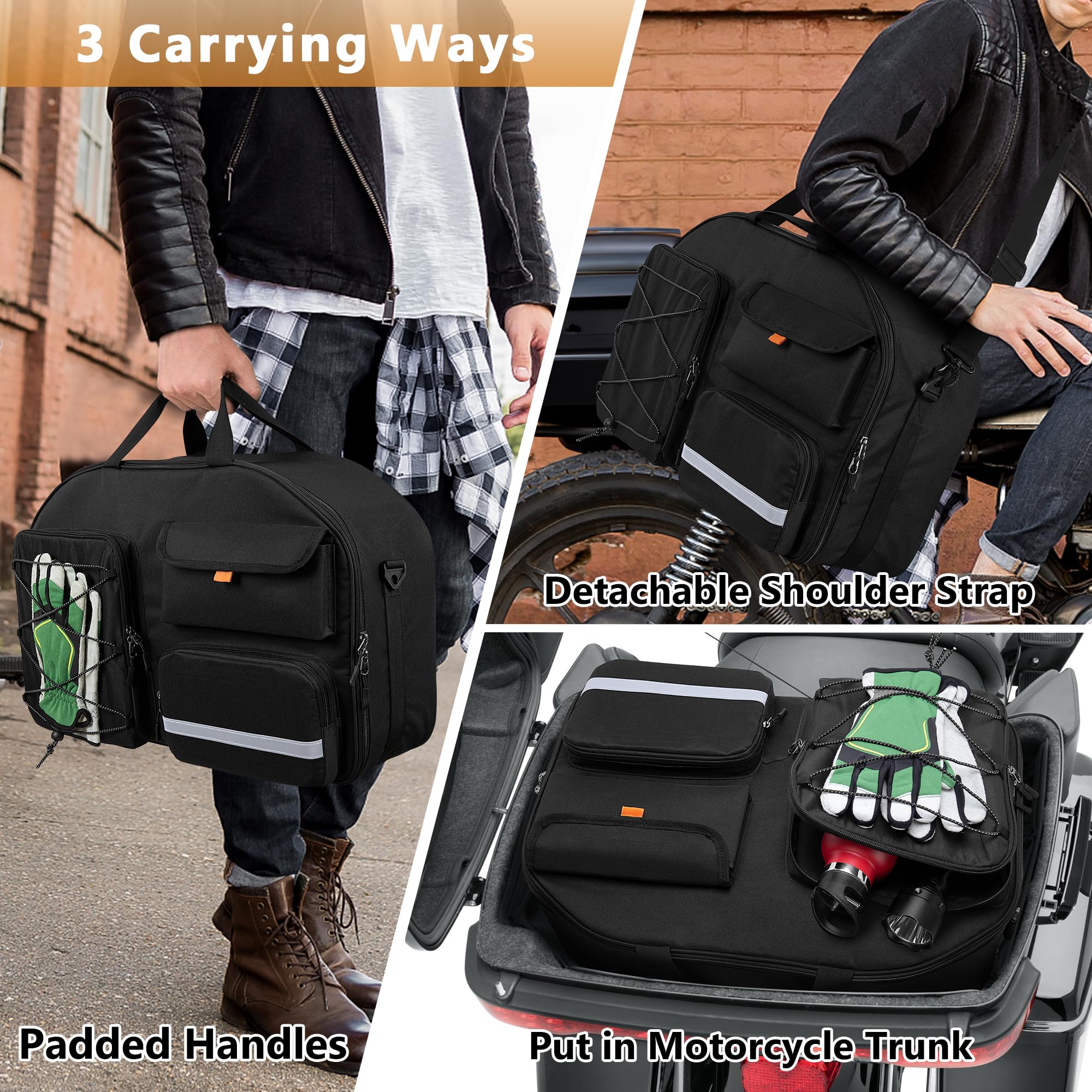 HODRANT Motorcycle Tour Pack Organizer, Tour Pack Liner Bag Compatible with Harley Davidson Street Glide Electra Glide Road King