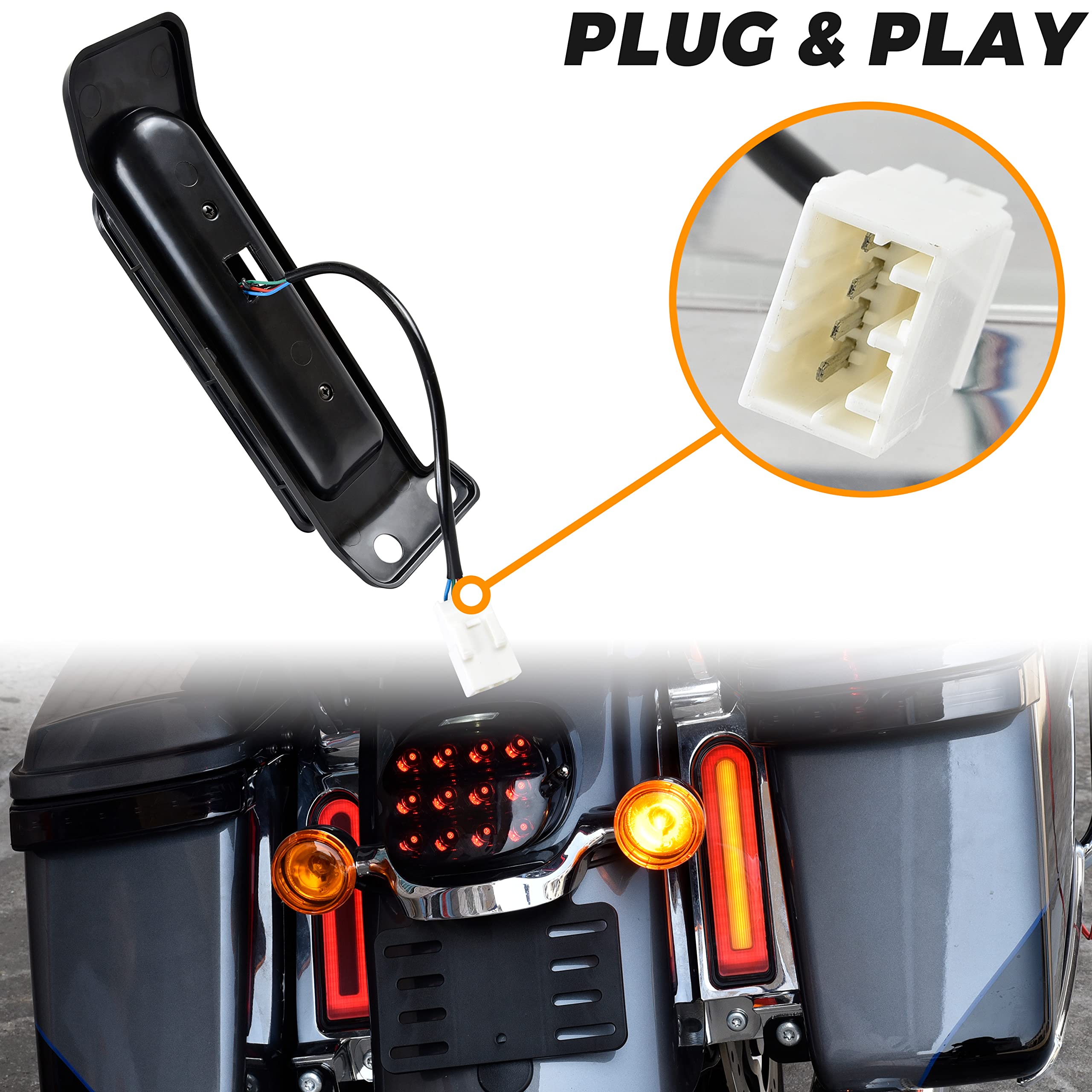 Veisutor Rear Fender Light Saddlebag Side Light For Ultra Fltru 14-22, Auxiliary Led Run Brake Turn Lamps Lights For Harley Road King Ultra Limited Electra Glide 2014-2022 Accessories (2Pcs)