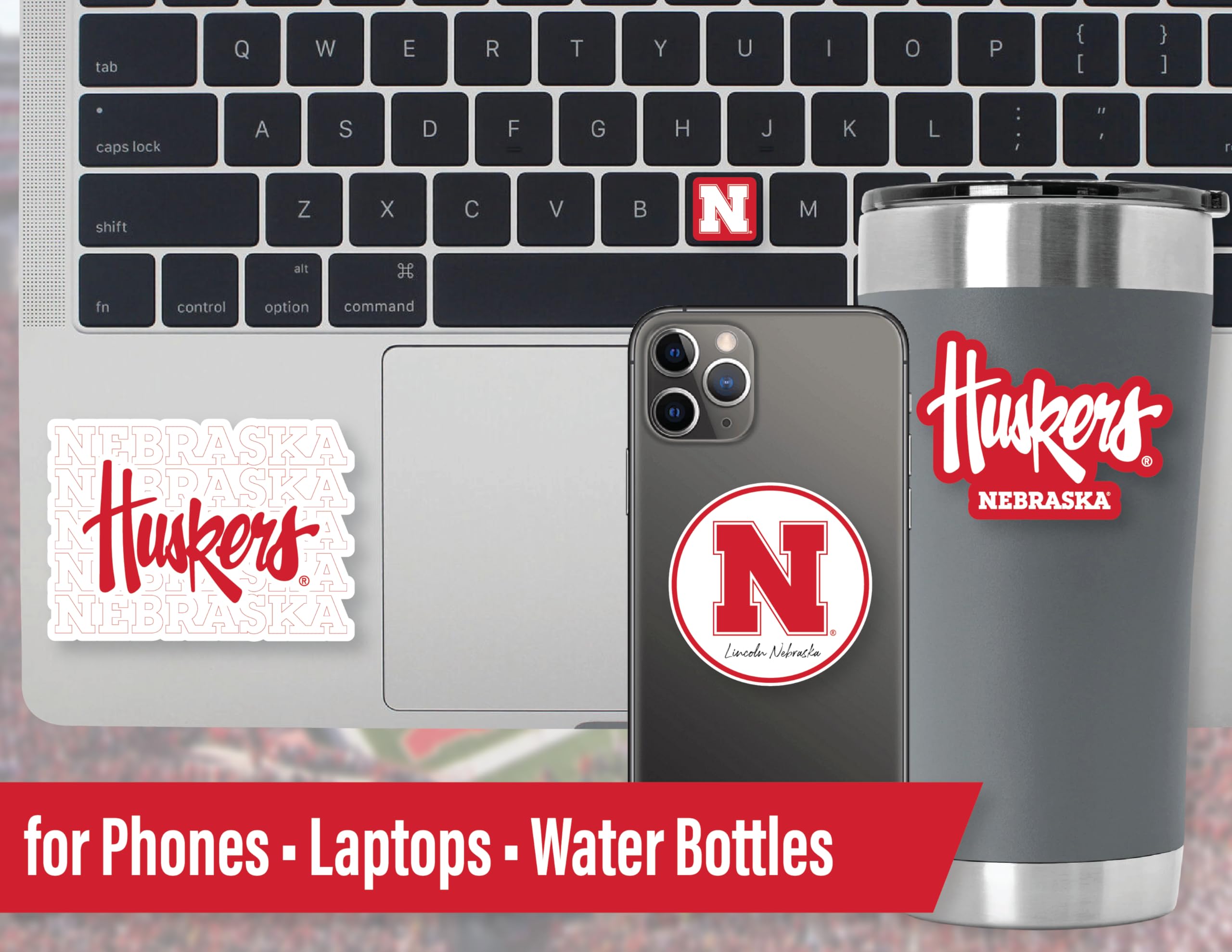 Nebraska Huskers Stickers For Gift, Car, Water Bottle, Laptop, And Phone For Football Fans And University Graduates (Nebraska Co