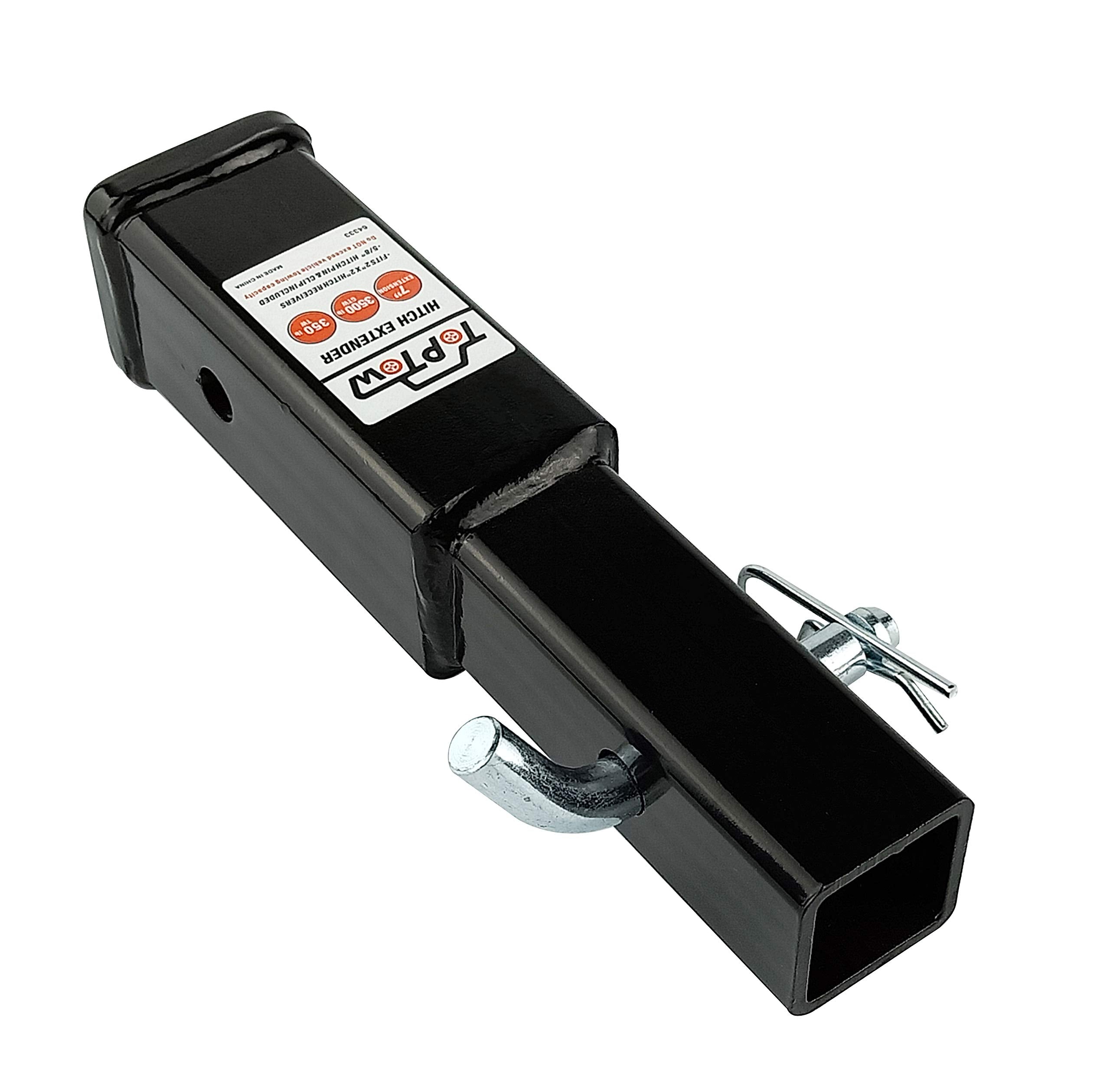 Toptow Hitch Extender, Fits For 2 Inch Receiver, 7 Inch Extension Length, With 5/8 Inch Hitch Pin