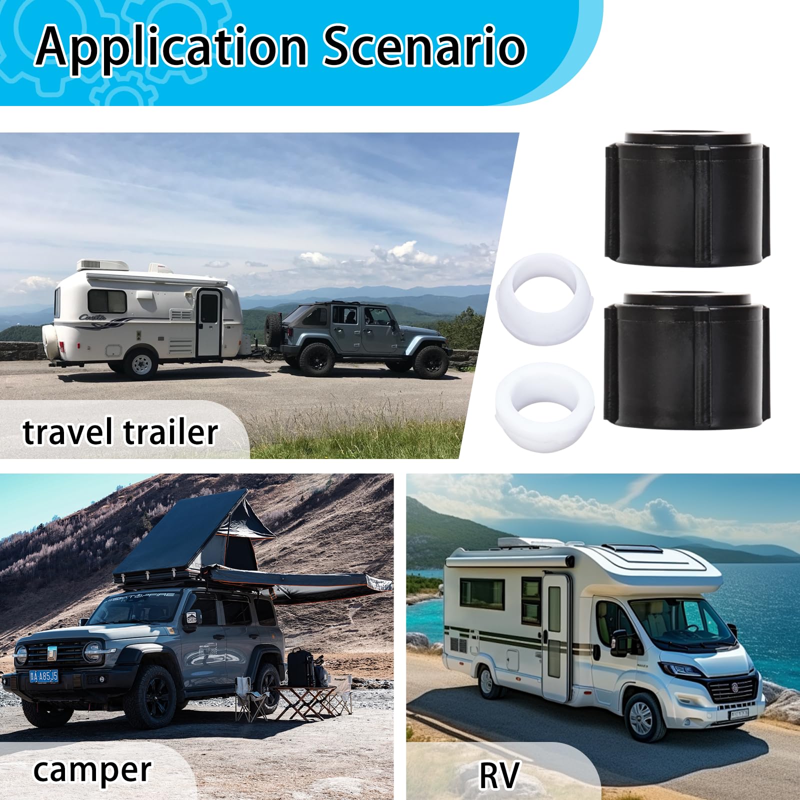 2 Pcs Low Point Drain Seals and Caps for RV Camper Travel Trailer- 1/2 Inch Hot & Cold Water Lines