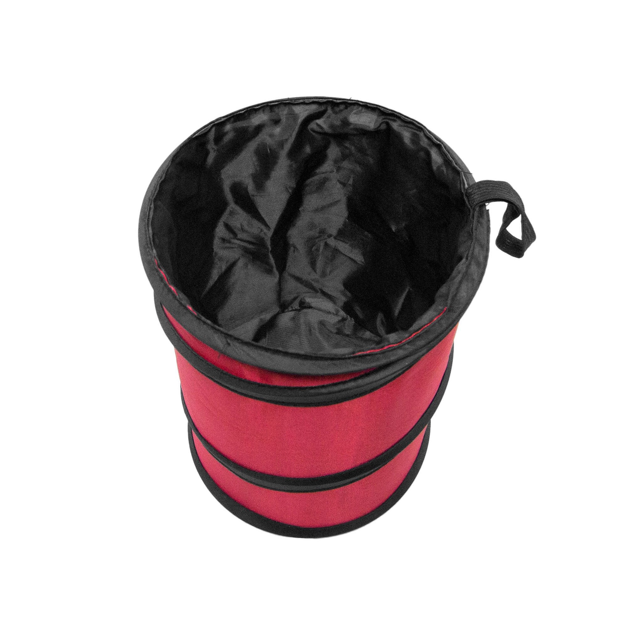 Fh Group Automotive Waterproof Portable Collapsible Small Trash Can Garbage Container Fits Most Cars, Suvs, And Trucks Red