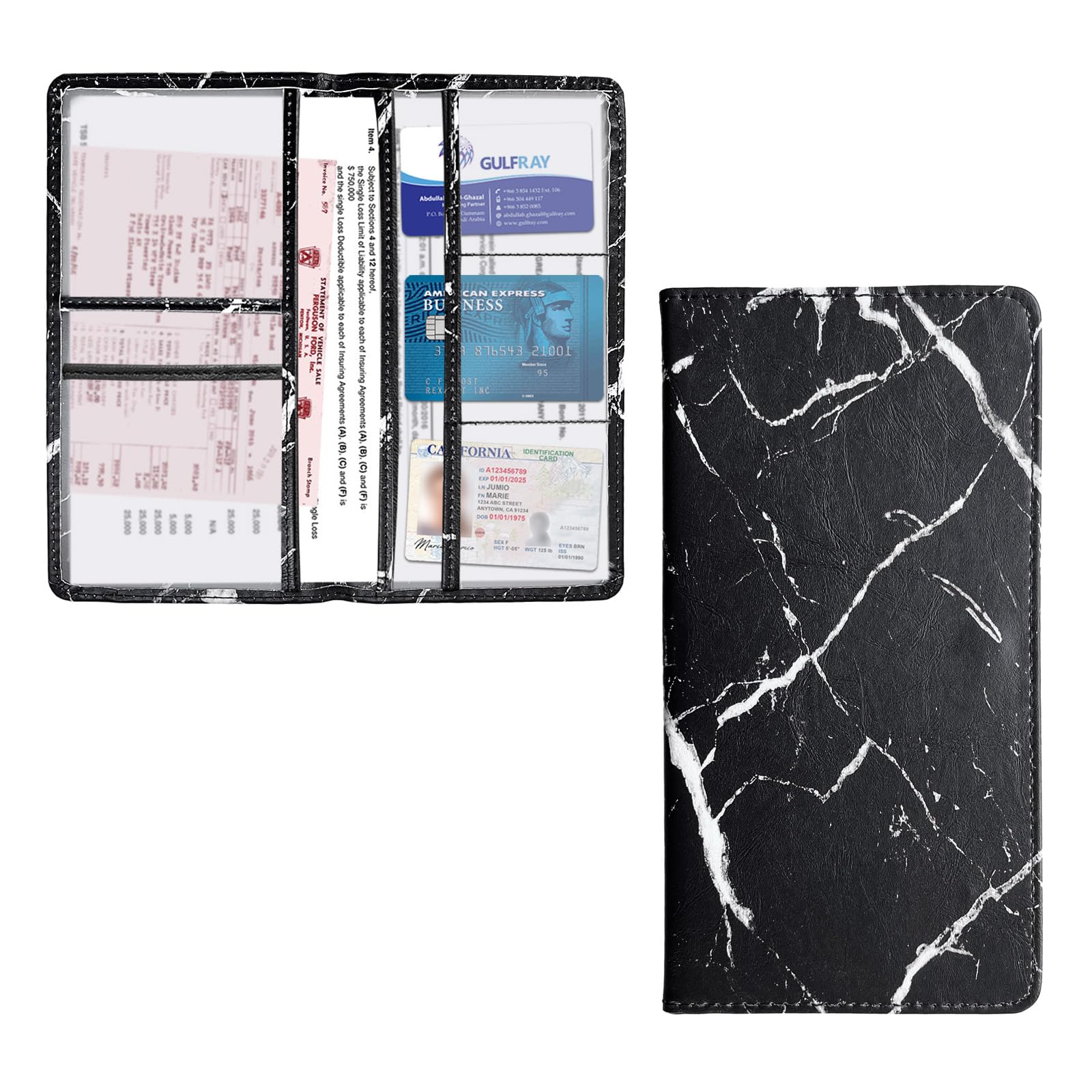 Kewucn Car Registration And Insurance Holder, Leather Auto Glove Box Organizer With Magnetic Shut, Vehicle Compartment Accessori