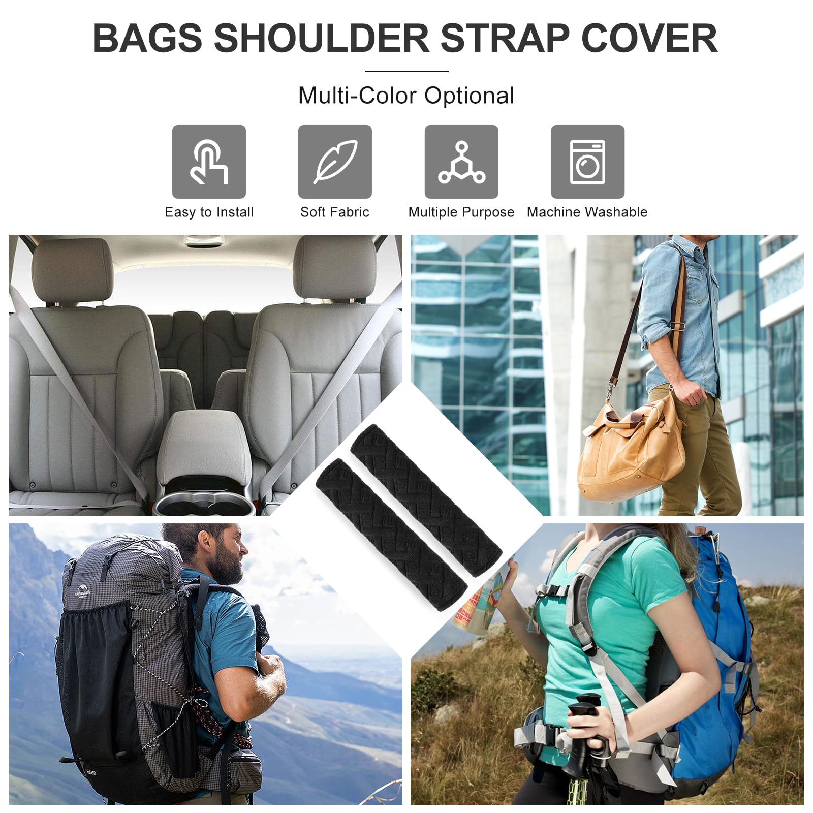 surpassme Car Seat Belt Pads Covers, 2PCS Seat Belt Shoulder Strap Covers Protector to Release Stress to Your Neck and Shoulder