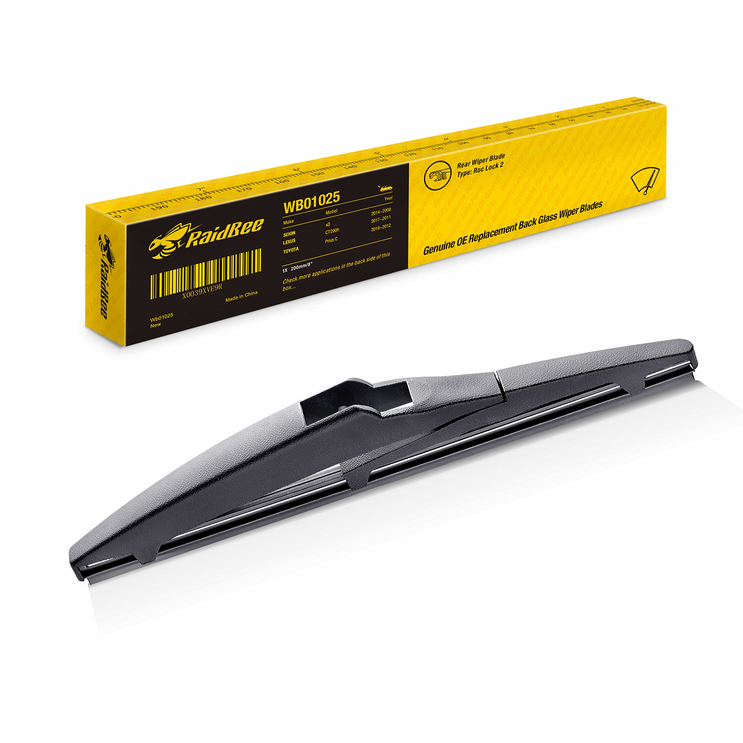 Raidbee 2 Silicone Windshield Wiper Blades Replacement For Tesla Model S 2020 2019 2018 2017 2016 2015 2014 2013 2012 +More Oem 