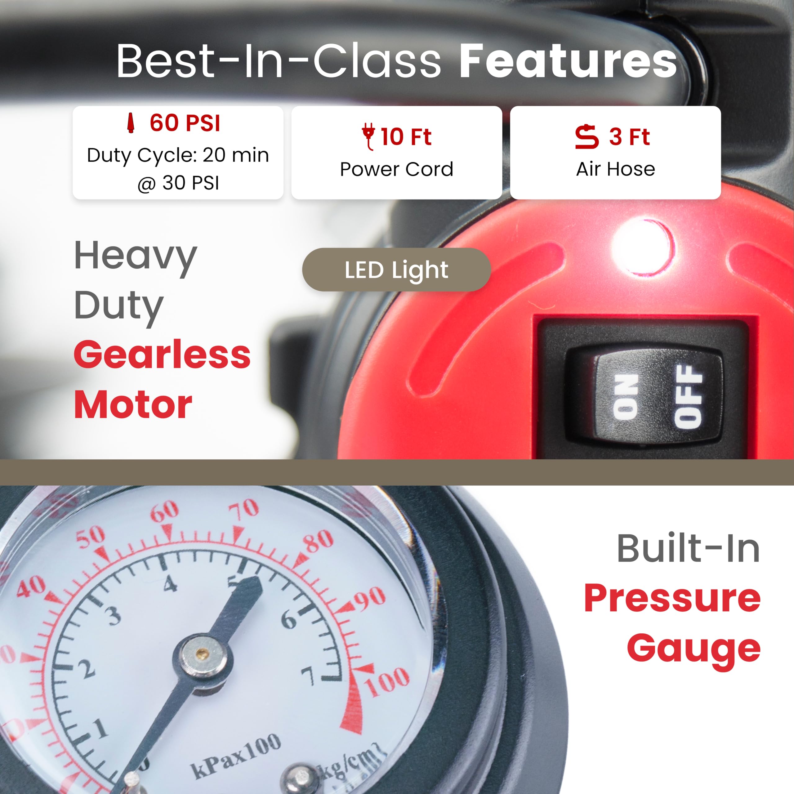 Viair 84P - 00084 Tire Inflator Portable Air Compressor For Car, Truck & Suv | 12V On/Offroad Heavy Duty Pump 60 Psi, Cigarette