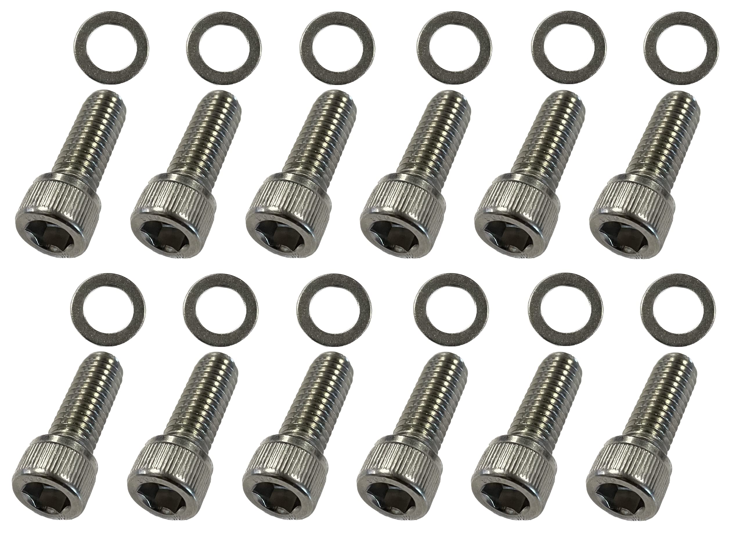 Sbc Stainless Steel Exhaust Header Bolt Kit 1” 3/8-16 Bolts Compatible With Chevrolet V8 Small Blocks 265 283 305 327 350 383 400 Gen I & Ii 92-97 Lt1 Lt4 Tpi Tbi 96-98 Vortec 5.0L 5.7L Bop