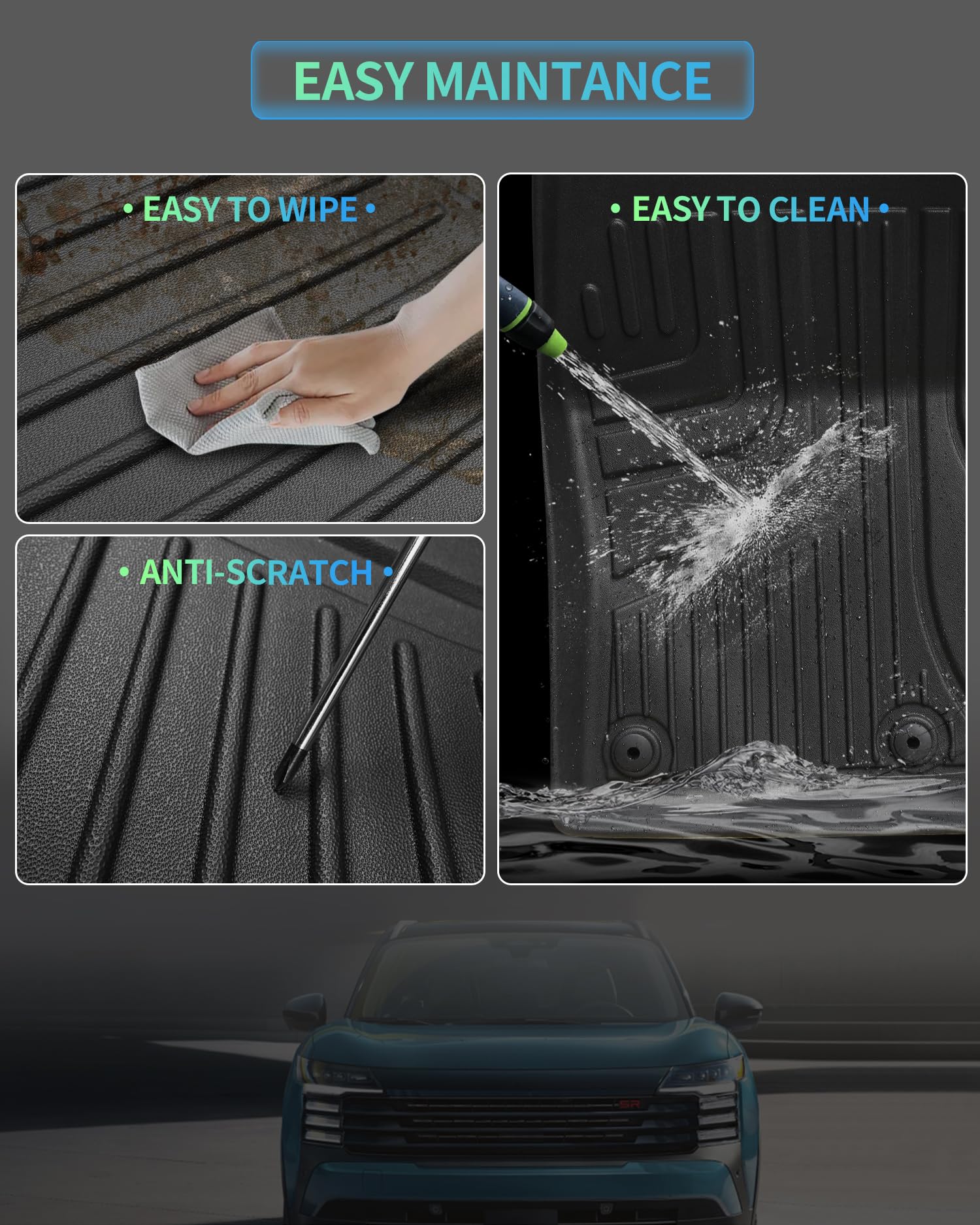 AOMSAZTO Floor Mats Full Set fit for Nissan Kicks 2025 SUV | All Weather 3D Protection Heavy Duty | Floor Liners & Cargo Liner &