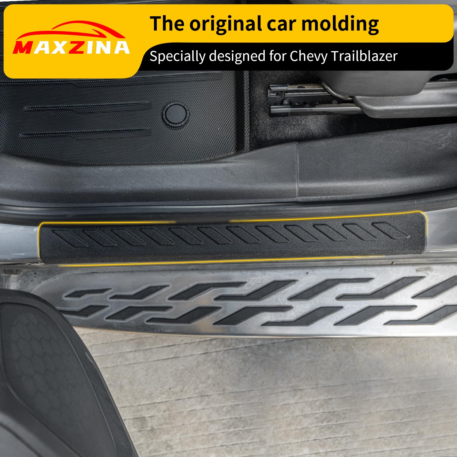Maxzina Door Sill Protector Compatible with 2021-2025 Chevrolet Trailblazer Step Protector Side Edge Step Guard Car Door Dust Sh