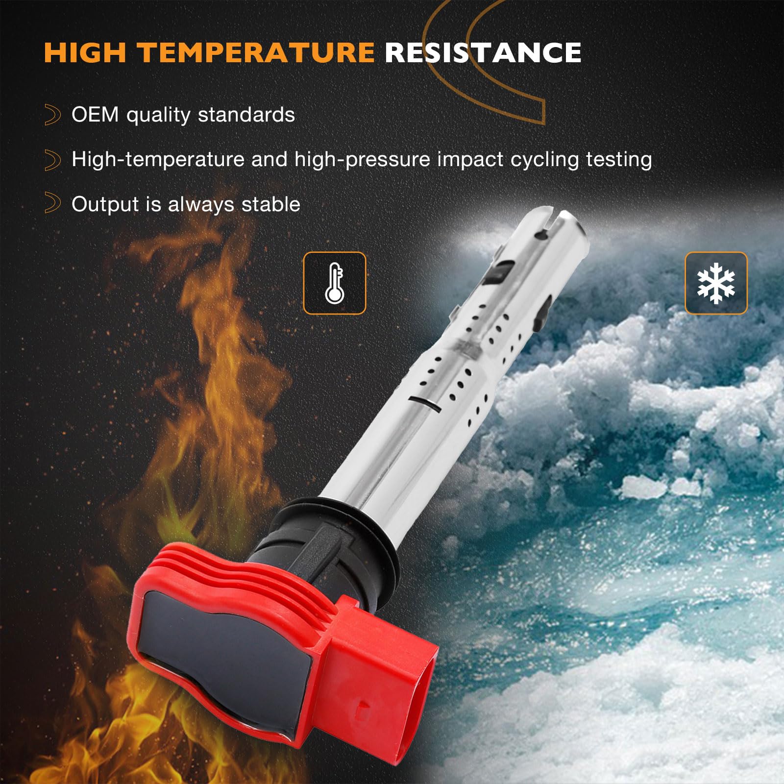 HQPASFY Ignition Coil Pack Set of 4 for Audi A4 A6 Q7 R8 S4 S5 TT Volkswagen Passat Golf GTI - Replaces 06E905115