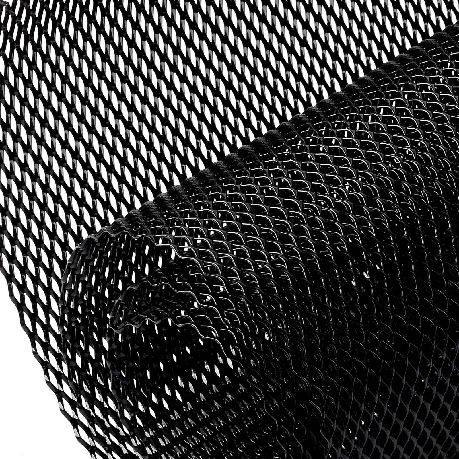 AggAuto Universal 40 x13  Car Grill Mesh - 100x33cm Aluminum Alloy Automotive Grille Insert Bumper 5x10mm Rhombic Hole, One of t