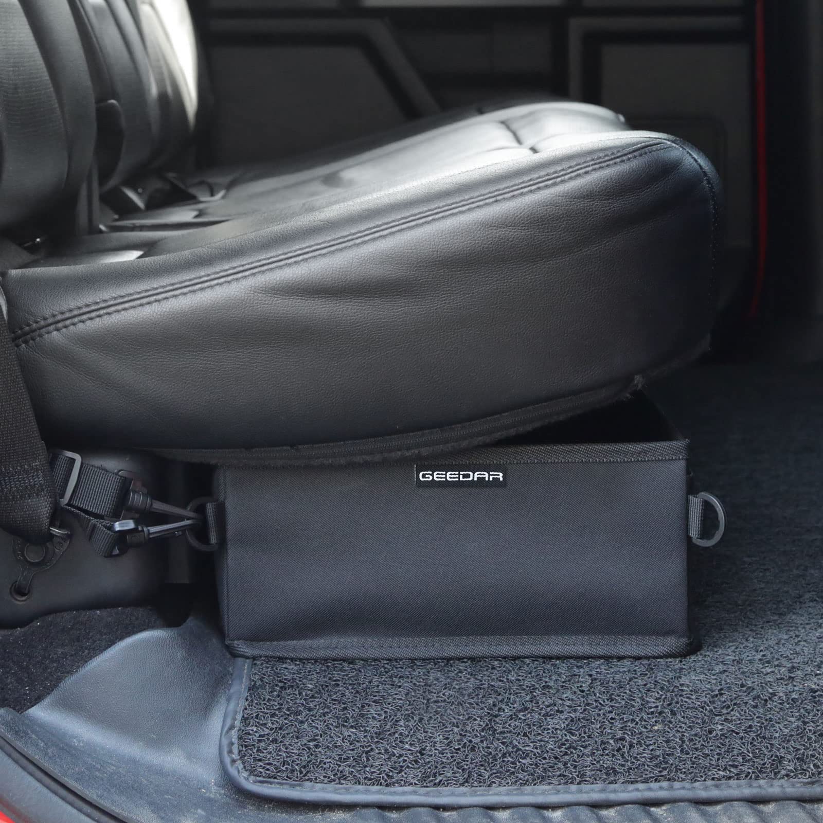 GEEDAR Under Seat Storage Tool Box Organizer for Ford F150/F250/F350, Nylon, Black, 3 Compartment Design