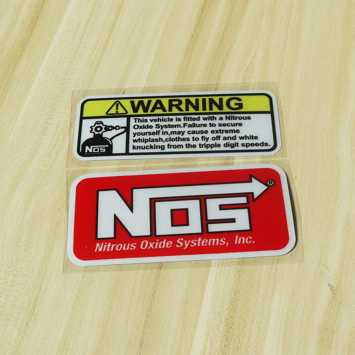 DXYMOO Car Stickers Applique for NOS System Warning Motocross Racing Bike Body Decal Graphics Decoration Waterproof 2PCS (2, Len