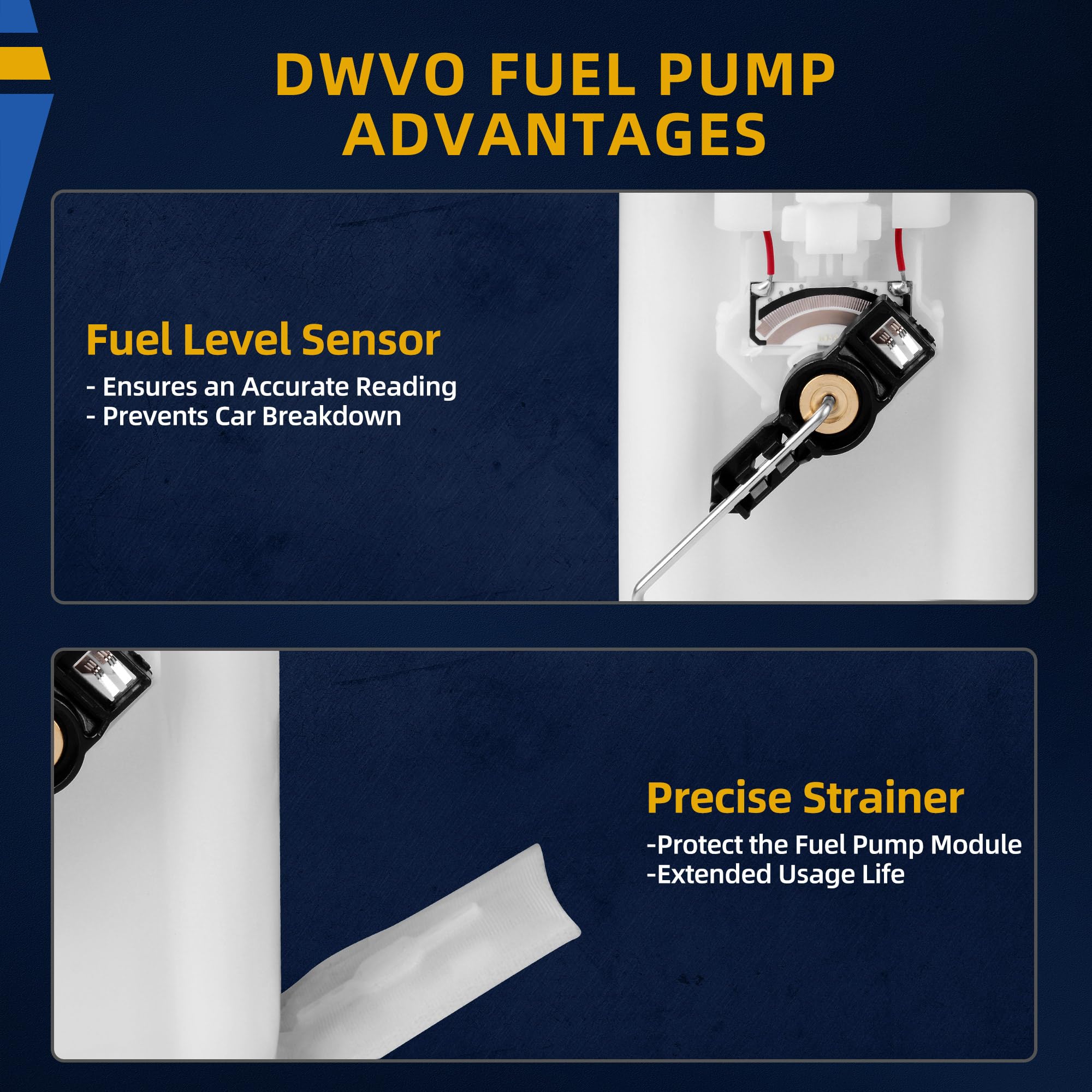 Dwvo Fuel Pump Compatible With 1998-2000 Chevy Malibu/Cavalier/Oldsmobile Cutlass/Alero/Pontiac Sunfire/Grand Am 2.2L 2.4L 3.1L