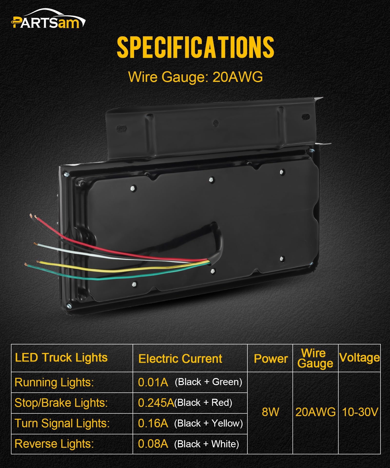 Partsam 2Pcs Led Truck Trailer Tail Lights Bar Kit 40 Led W Iron Net Protection Replacement For W Series/Compatible With Isuzu E