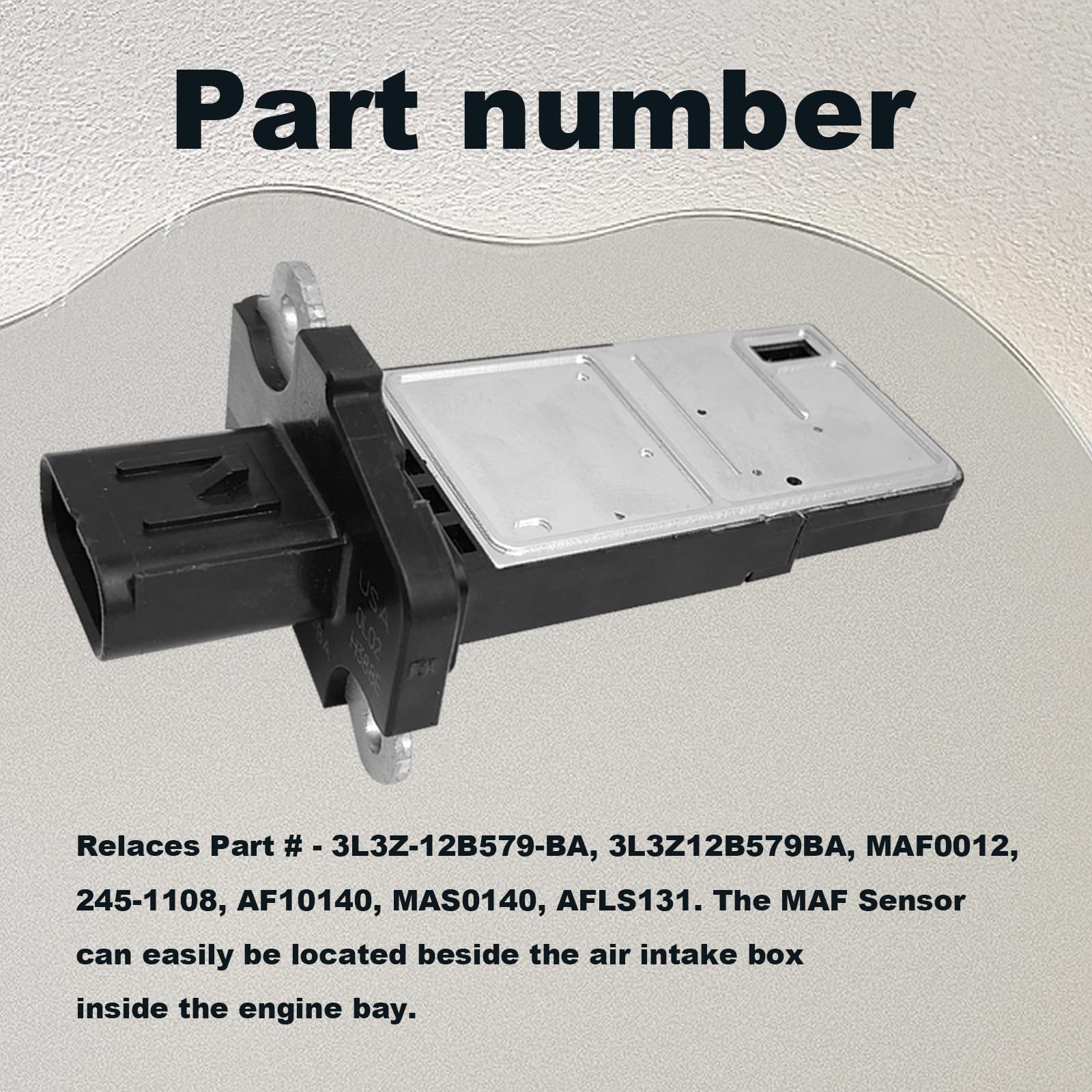 Mass Air Flow Sensor MAF Sensor 3L3Z-12B579-BA MAF0012 Compatible with Ford Escape Expedition Explorer F150 F250 F350 Lincoln MK
