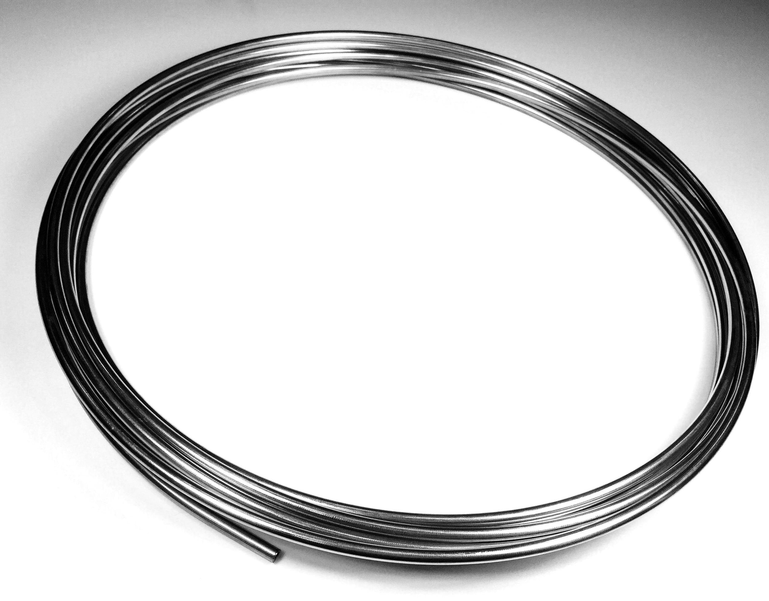The Stop Shop Stainless Brake Line Tube Coil Roll 3/16'' 16 Ft.