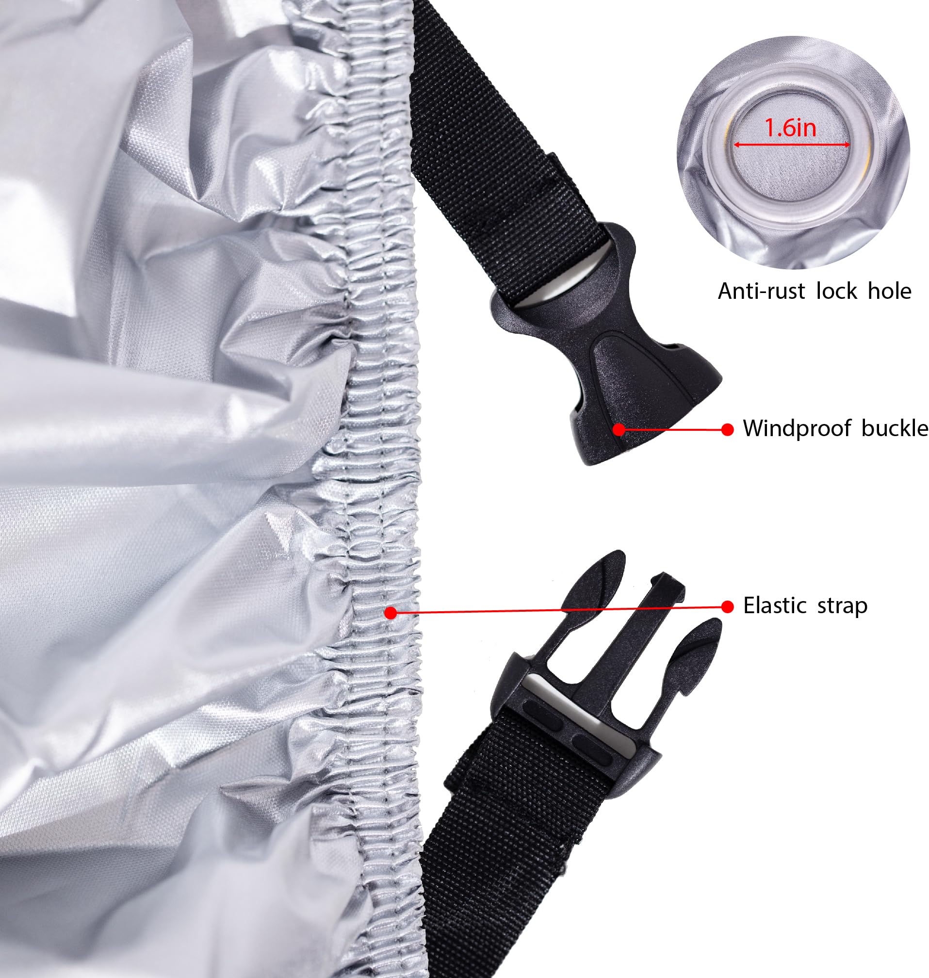 Wrypun Motorcycle Cover Universal Motorcycle Covers Waterproof Outdoor Fits up to 96'' Yamaha Honda Harley Suzuki Durable Qualit