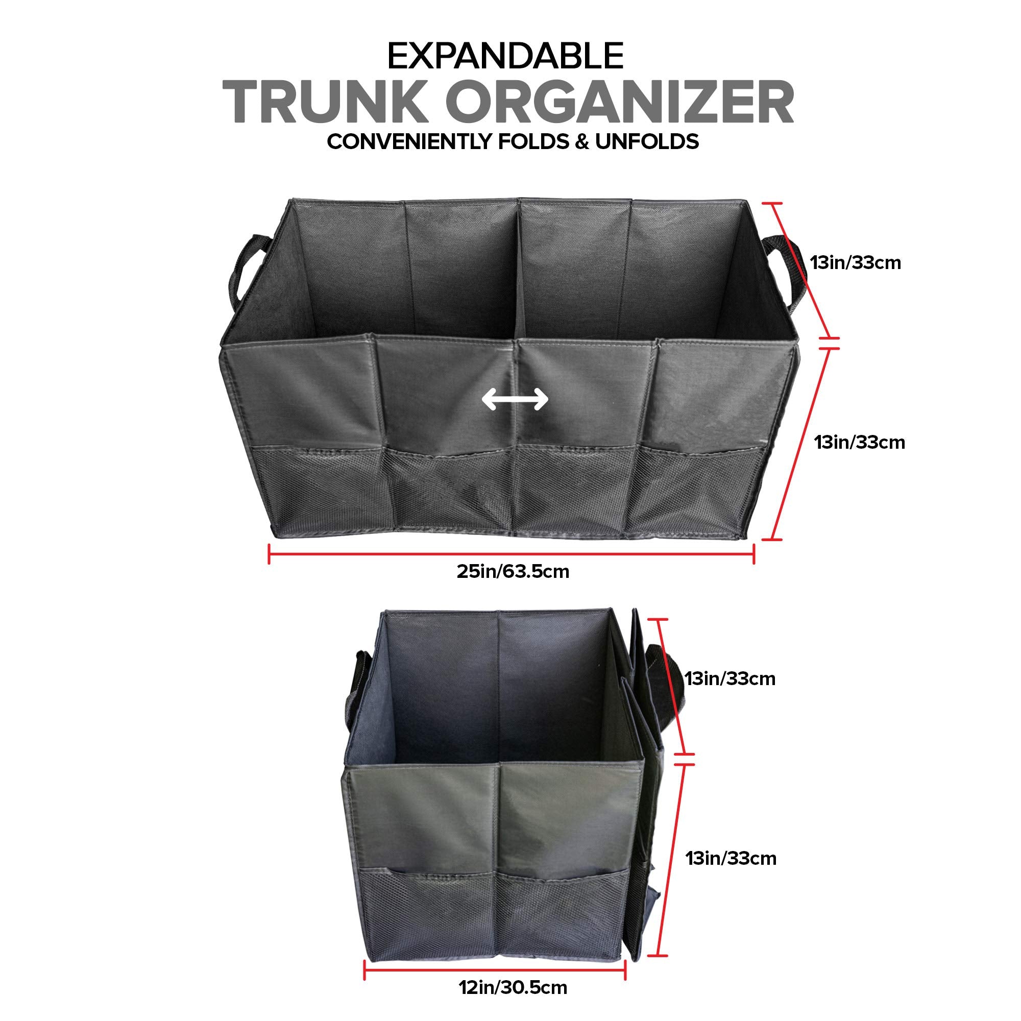 Trunk Organizer Suv Car Storage Sedan Grocery Collapsible Multi Compartment Accessories Easyview