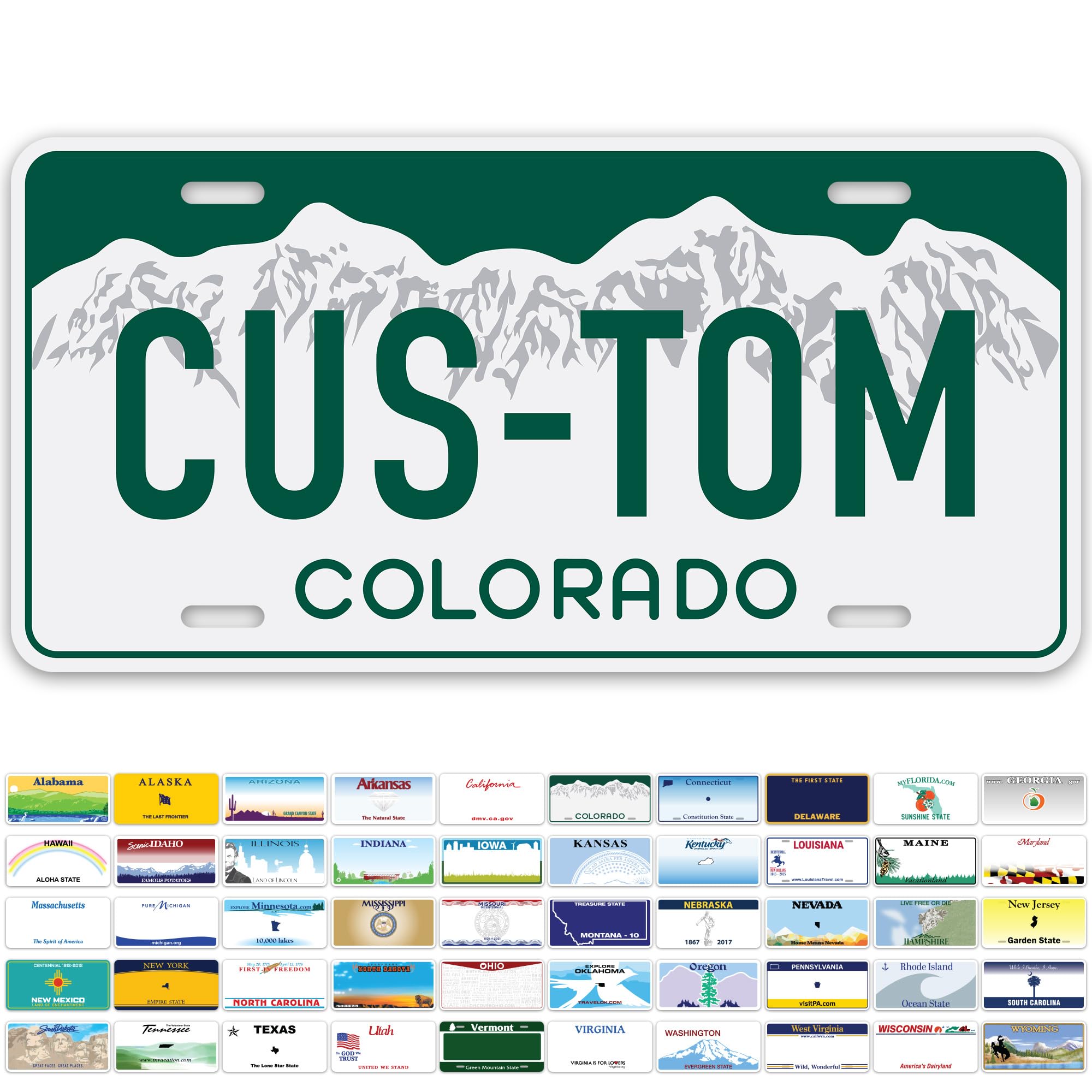 Custom Colorado License Plate, Personalized License Plates For Car, 6X12 Inch, Rust-Free Fade Resistant Aluminum, Usa Made By My