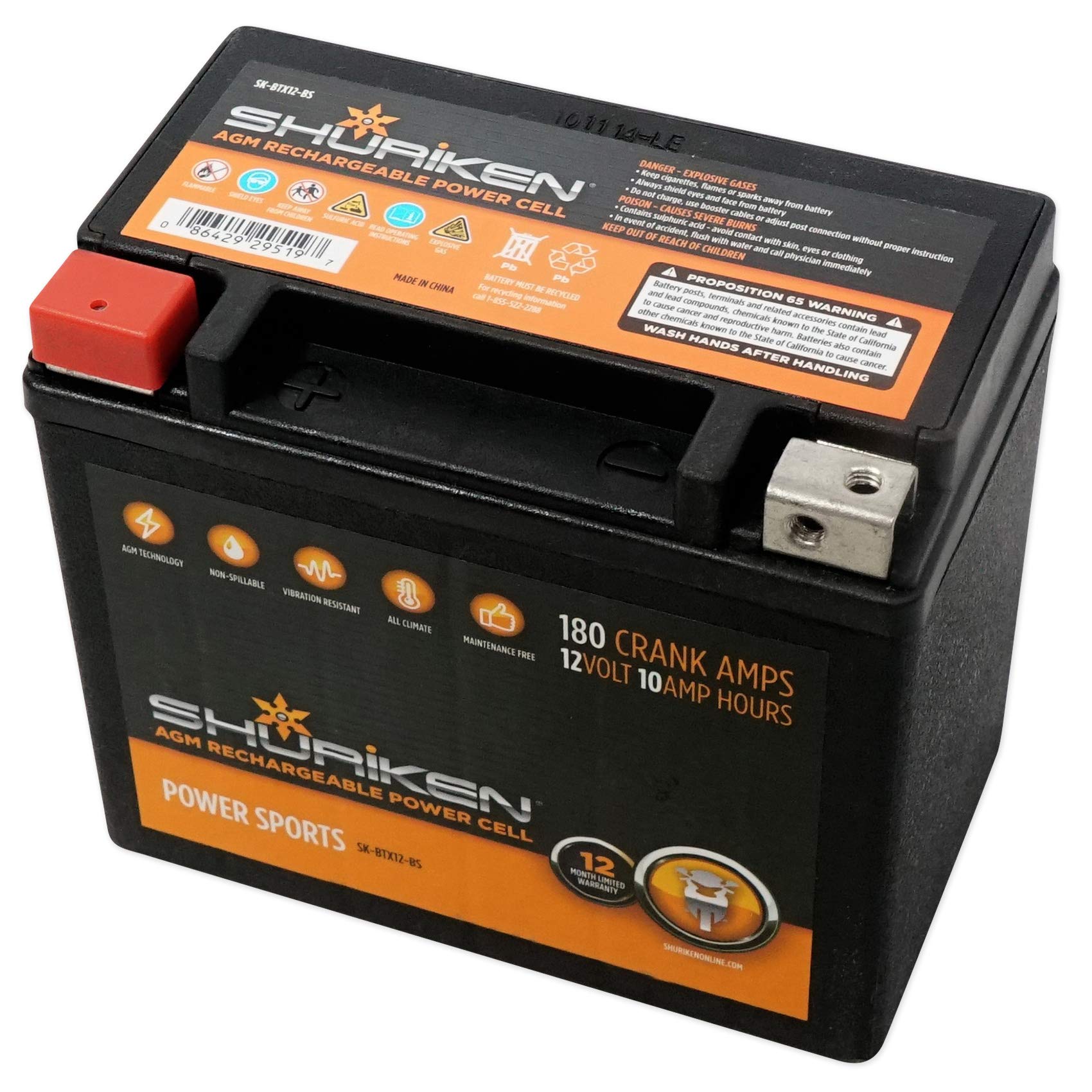 Shuriken 180 Crank Amps 10Amp Hours Agm Battery