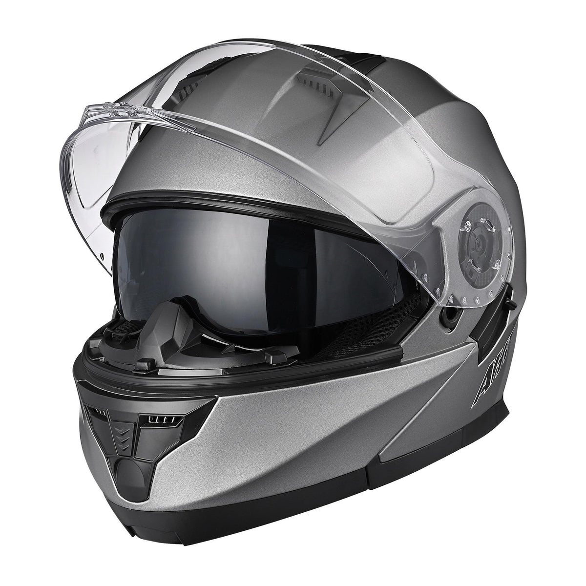 Ahr Motorcycle Helmet Dual Visor Modular Flip Up Full Face Helmet Dot Approved - Ahr Helmet Run-M3 For Adult Motorbike Street Bi