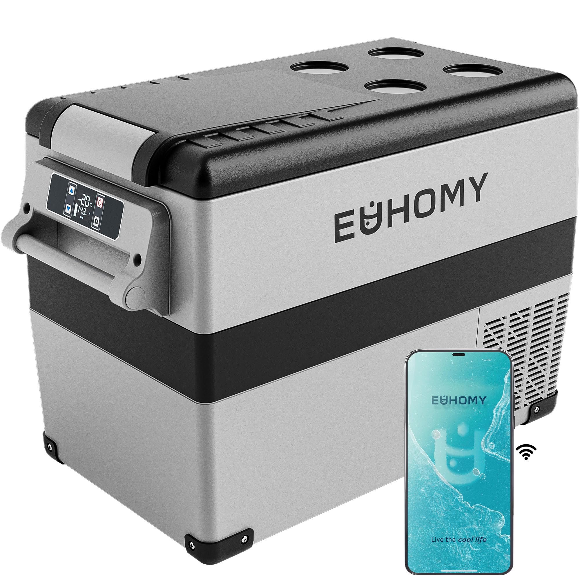 Euhomy 12 Volt Refrigerator, 48Qt(45L) Electric Cooler, 12V Fridge App Control, 12V Cooler -4?~68?, Portable Freezer 12/24V Dc 1