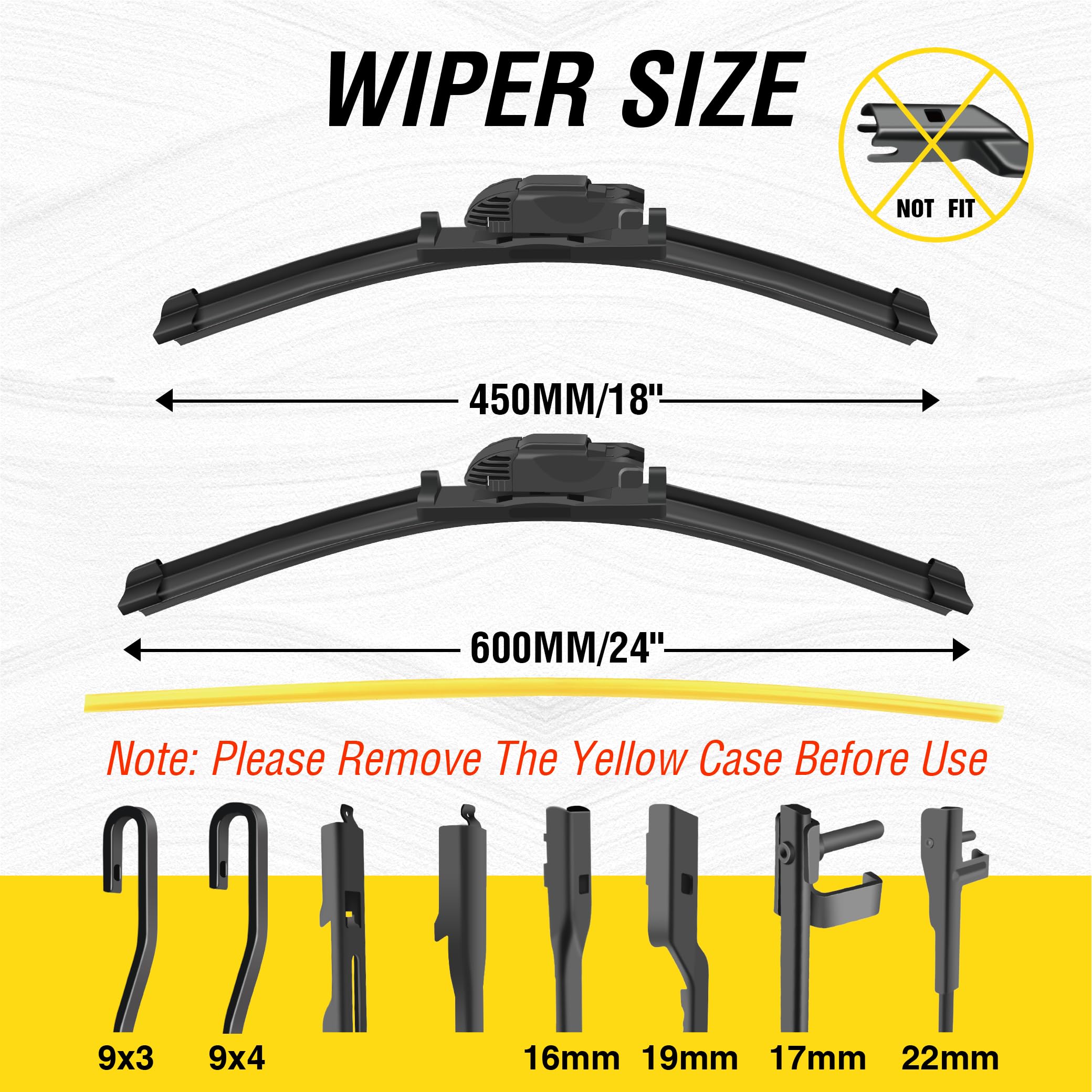 5 Plus 24 And 18 Inch Windshield Wiper Blades(Set Of 2), Automotive Replacement Windshield Wiper Blades For 2015-2011 Chevy Cruz